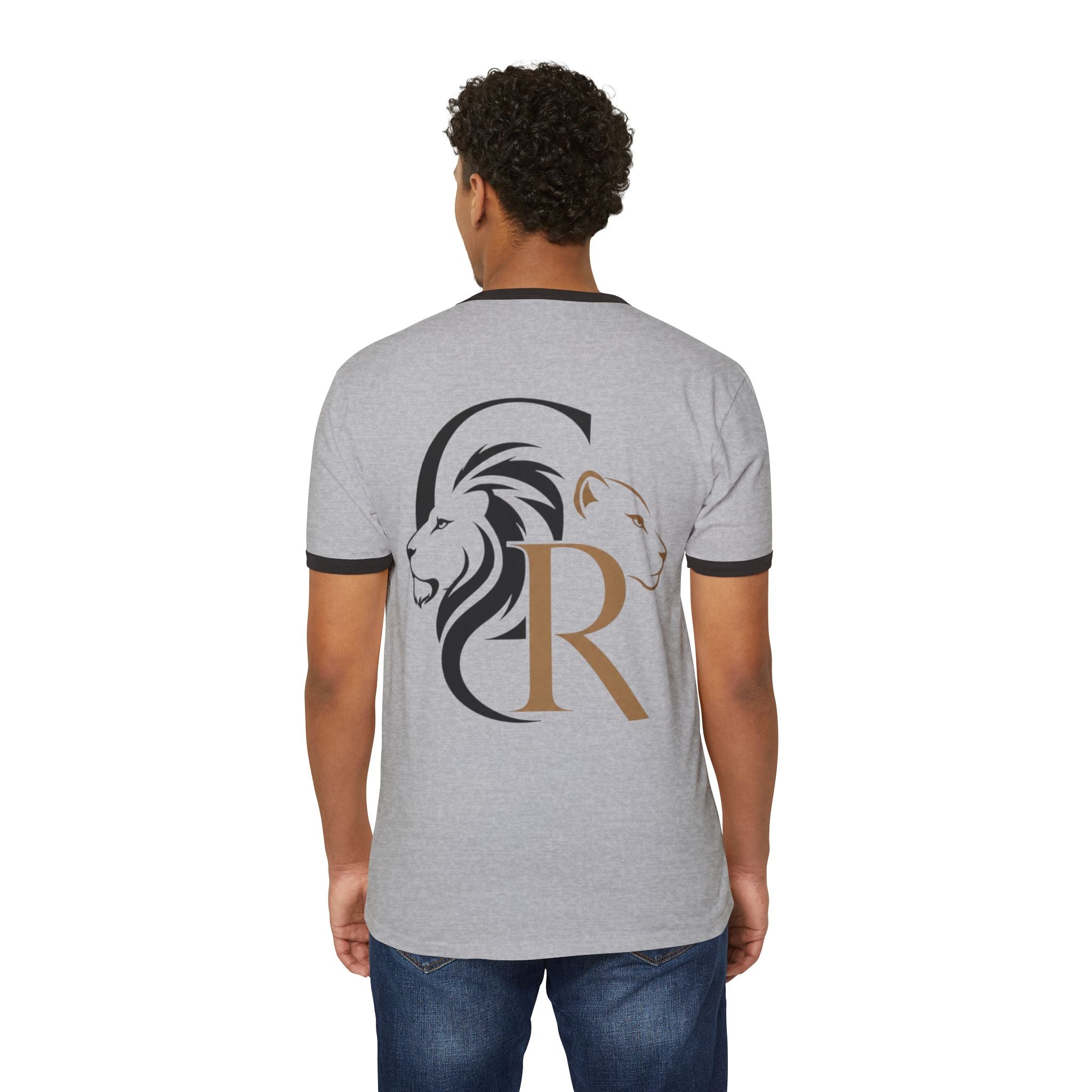 Ringer T-Shirt — 'Decoolest 23' Breakdancer Graphic with Lion Crest Back