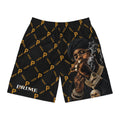 Men's Jogger Shorts — Luxe Streetwear 'Prime' Gold Chain Pattern & Smoking Portrait