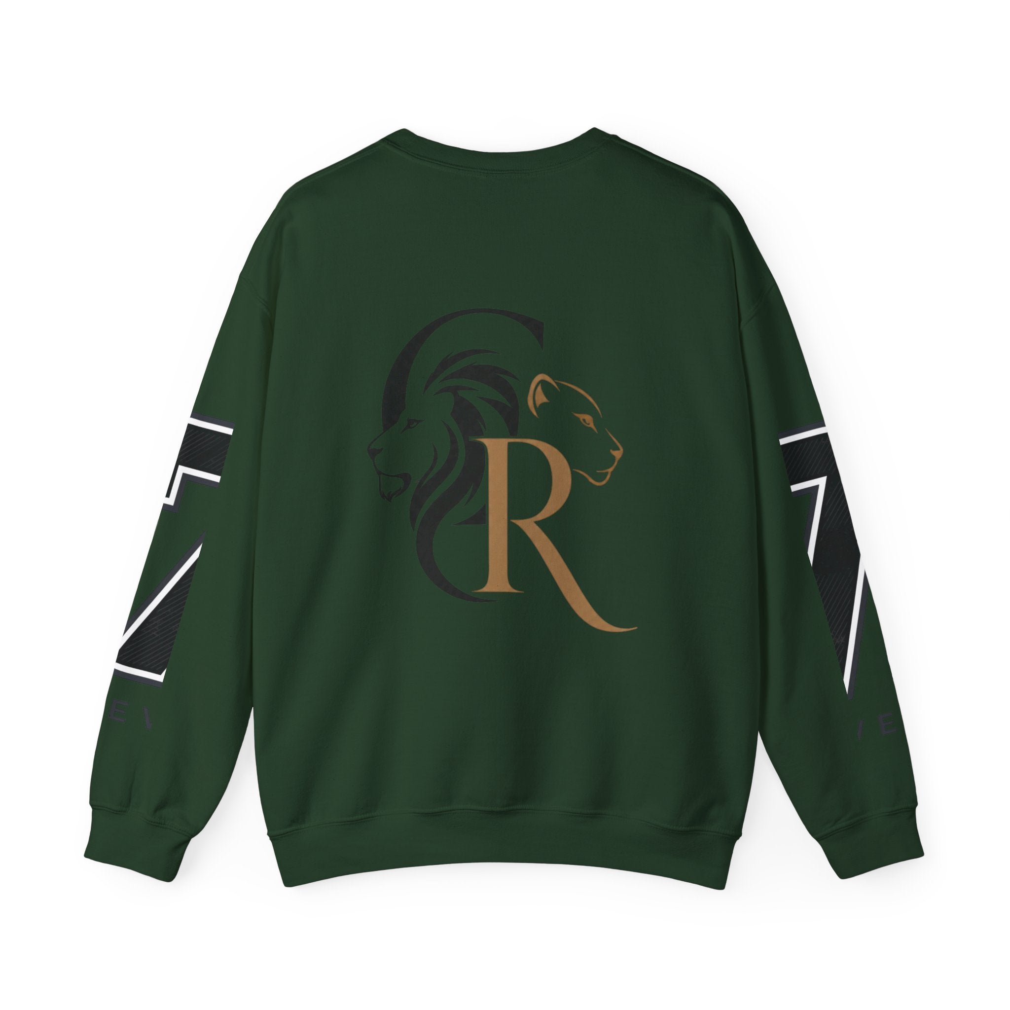 Cat Graphic Sweatshirt — Cute Orange Kitty with 'LA! LA!' Speech Bubble & Lion Crest Back