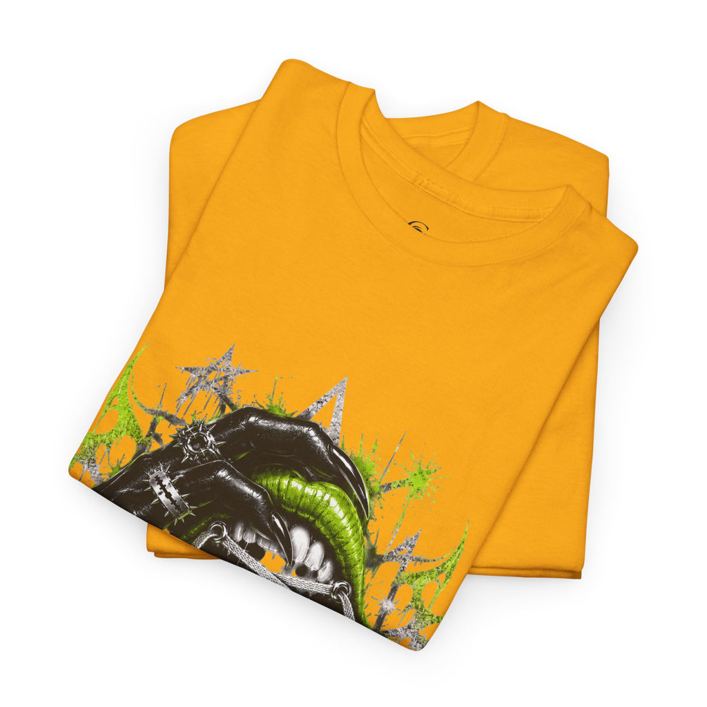 Juicy Graffiti Tee — Neon Green Street Art Graphic T-Shirt