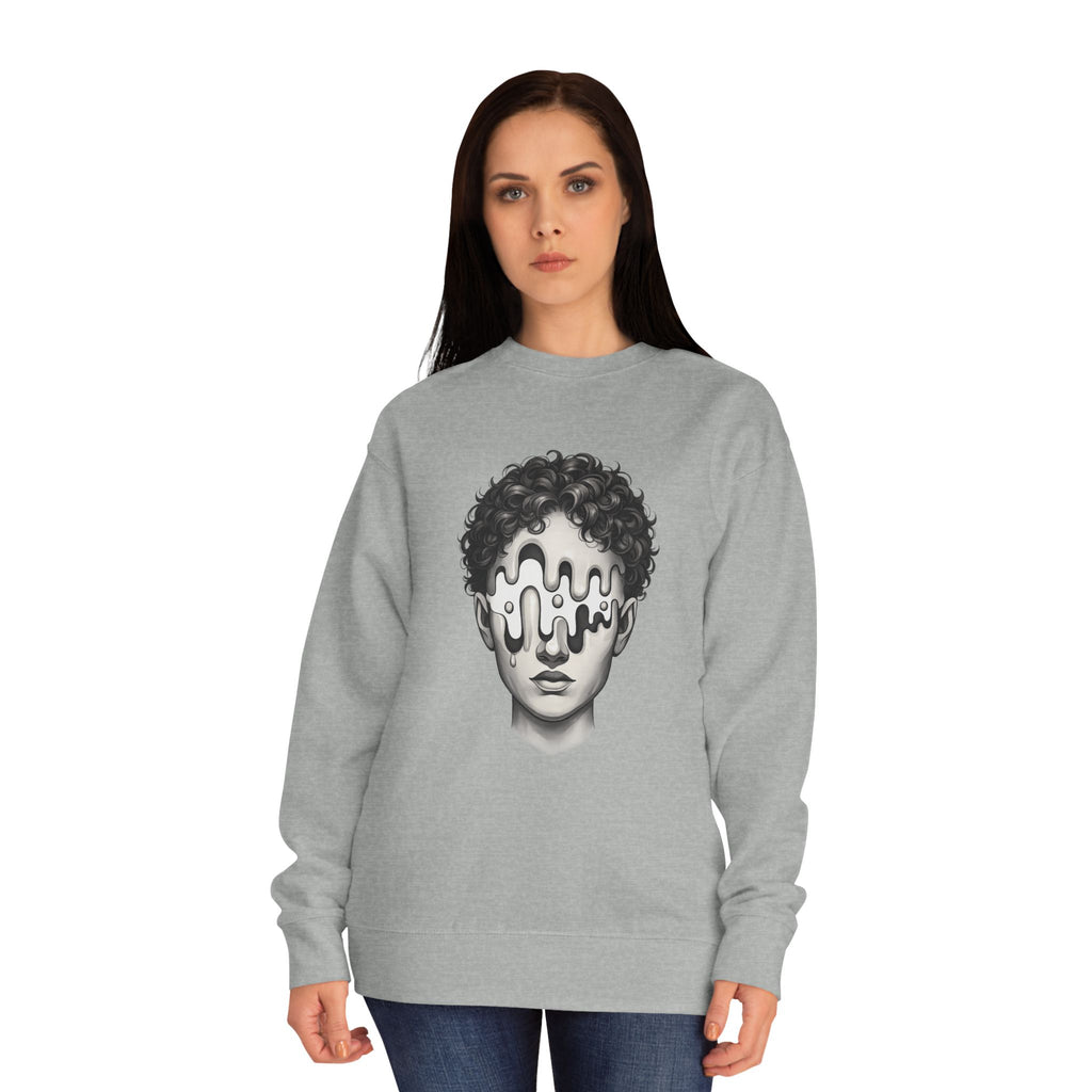 Strategist Crewneck Sweatshirt — Retro Classical Bust Graphic with 'The Strategist' Text