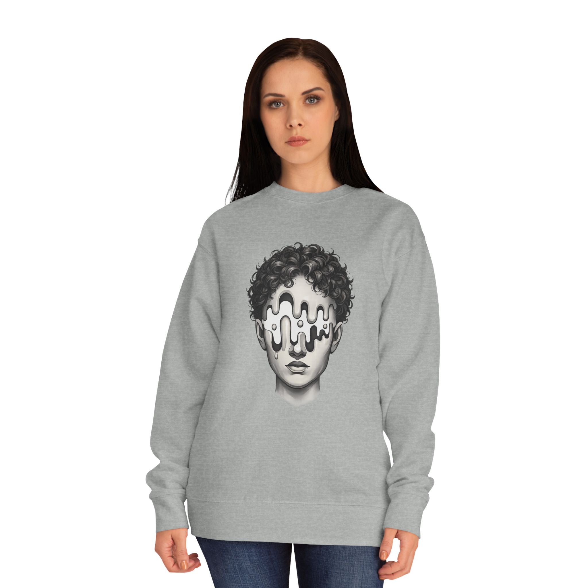 Strategist Crewneck Sweatshirt — Retro Classical Bust Graphic with 'The Strategist' Text
