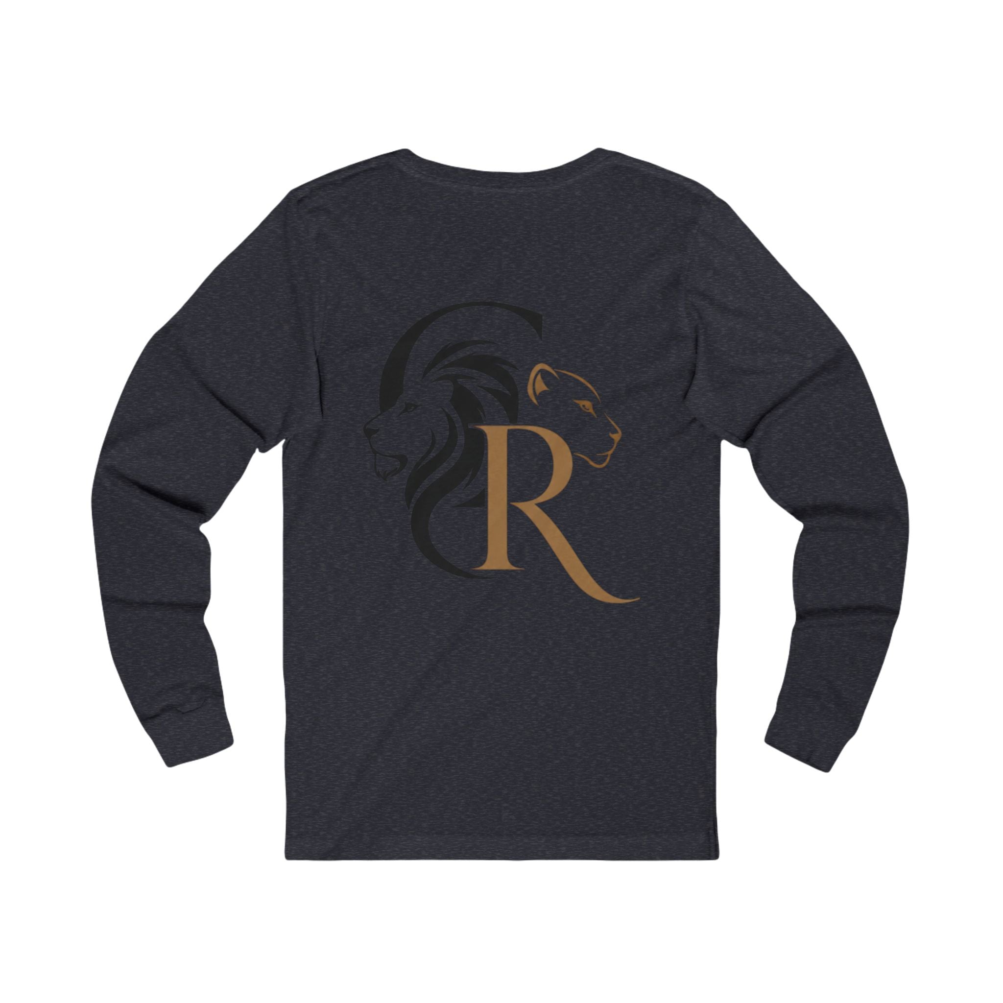 Long Sleeve Tee — Retro Cat with Glasses & Lion Crest Back