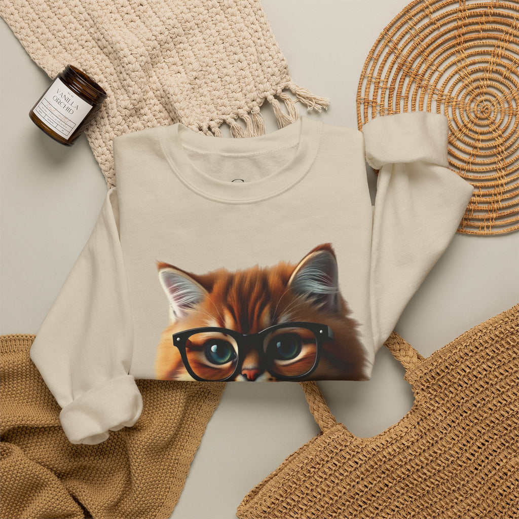 Cat With Juice Graphic Sweatshirt — 'Unbothered' Cozy Crewneck