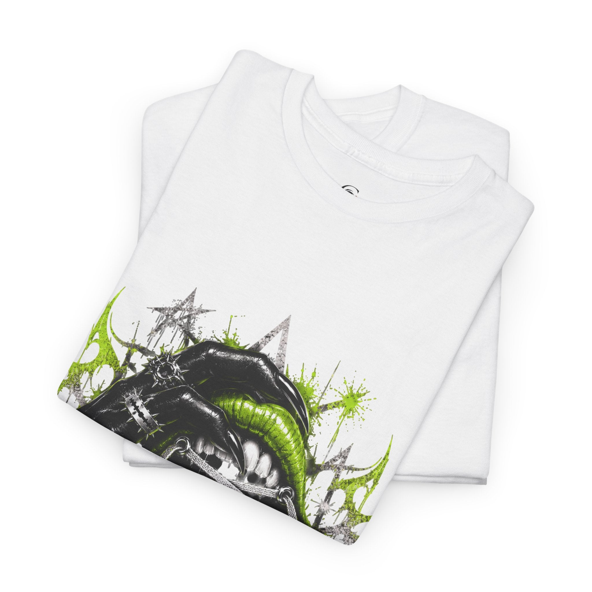 Juicy Graffiti Tee — Neon Green Street Art Graphic T-Shirt