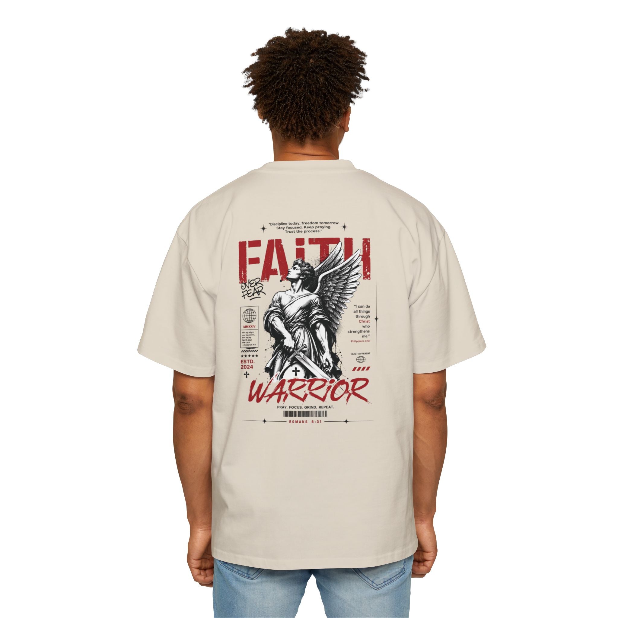 Faith Warrior T‑Shirt — “No Weapon Formed Against Me Shall Prosper” Inspirational Christian Tee