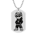 Hip-Hop Kid Dog Tag Necklace — Urban Streetwear Pendant for Boys & Teens