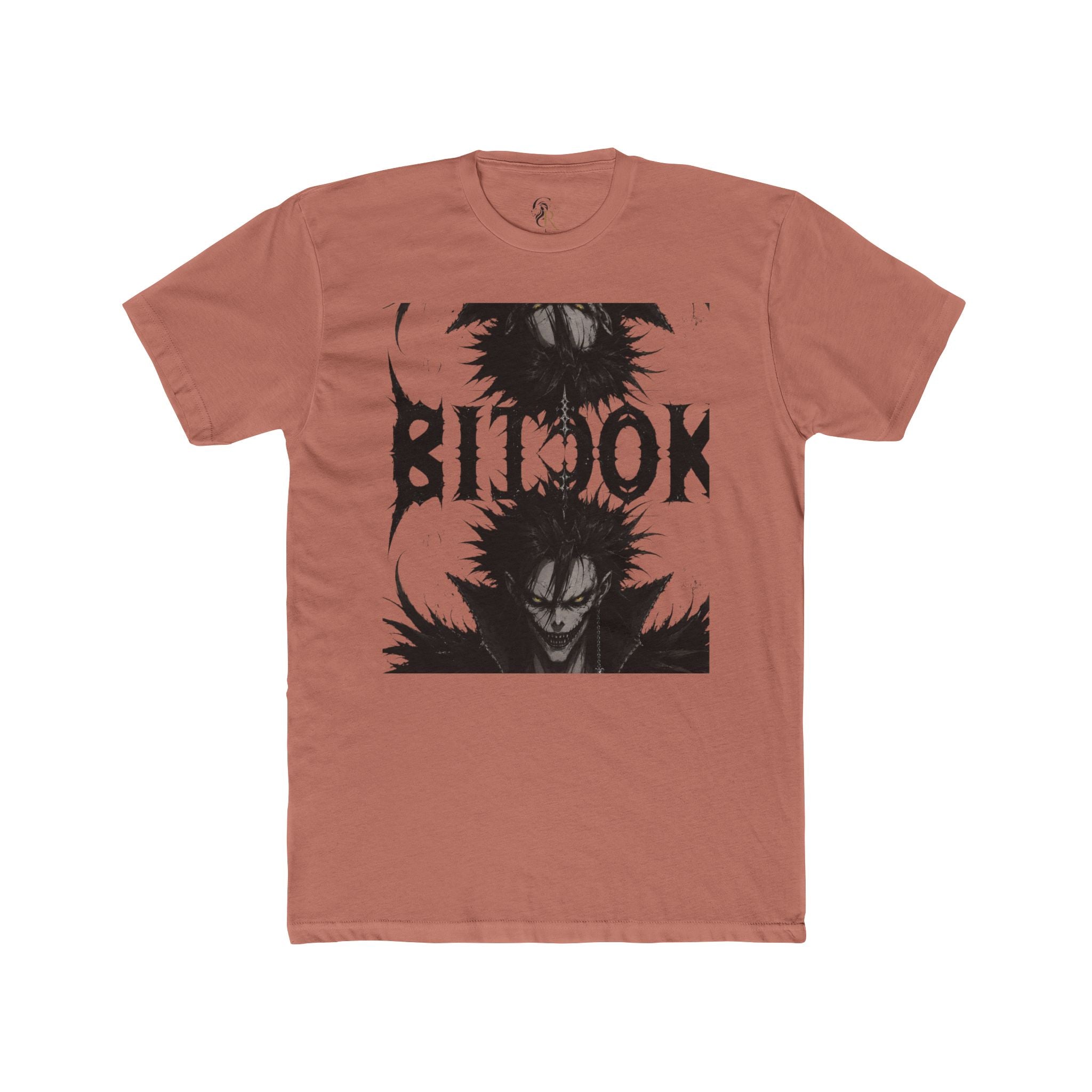 Anime Demon Portrait T‑Shirt — 'BILOOK' Black & White Graphic Tee