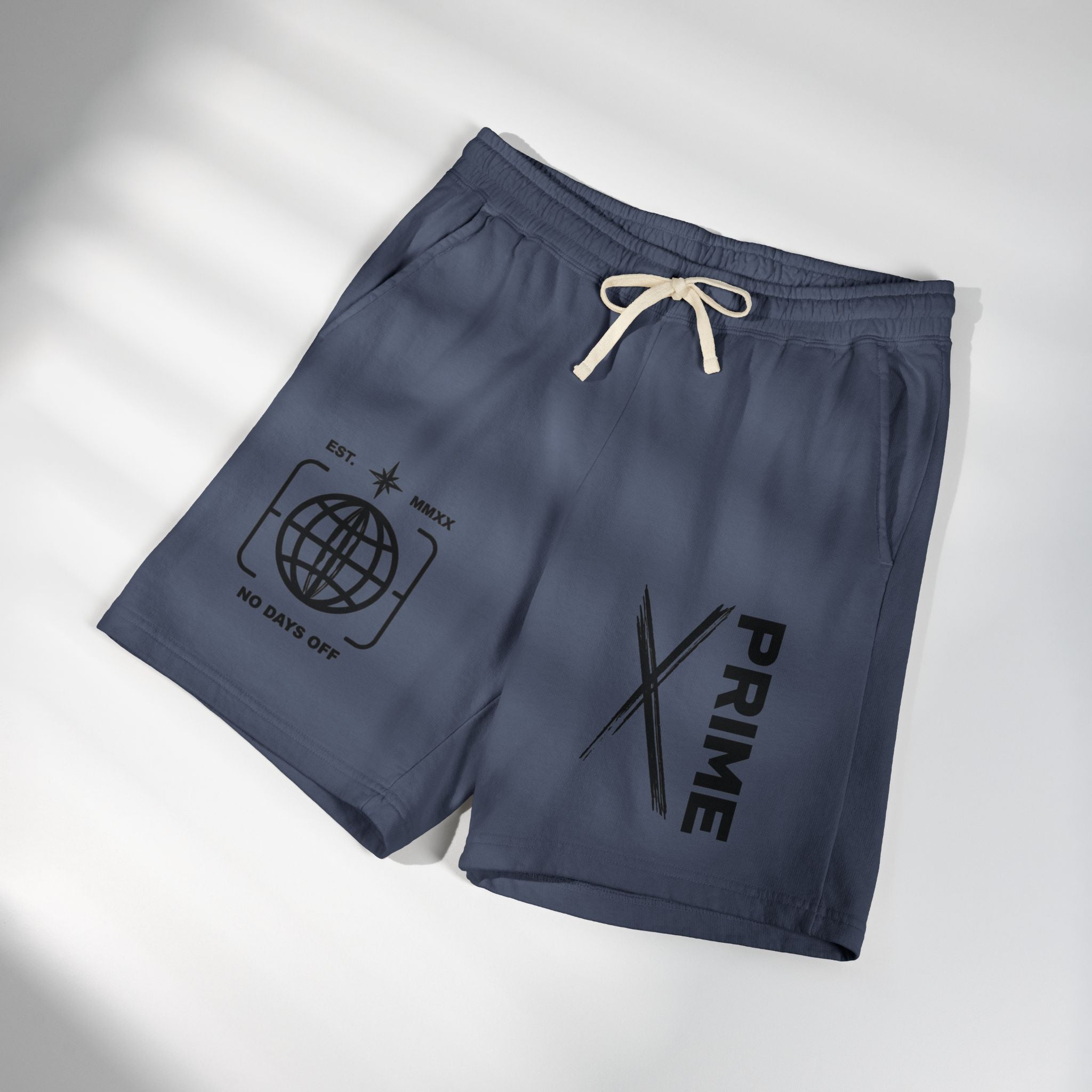 Sweat Shorts — 'Prime' Graphic Fleece Lounge Shorts