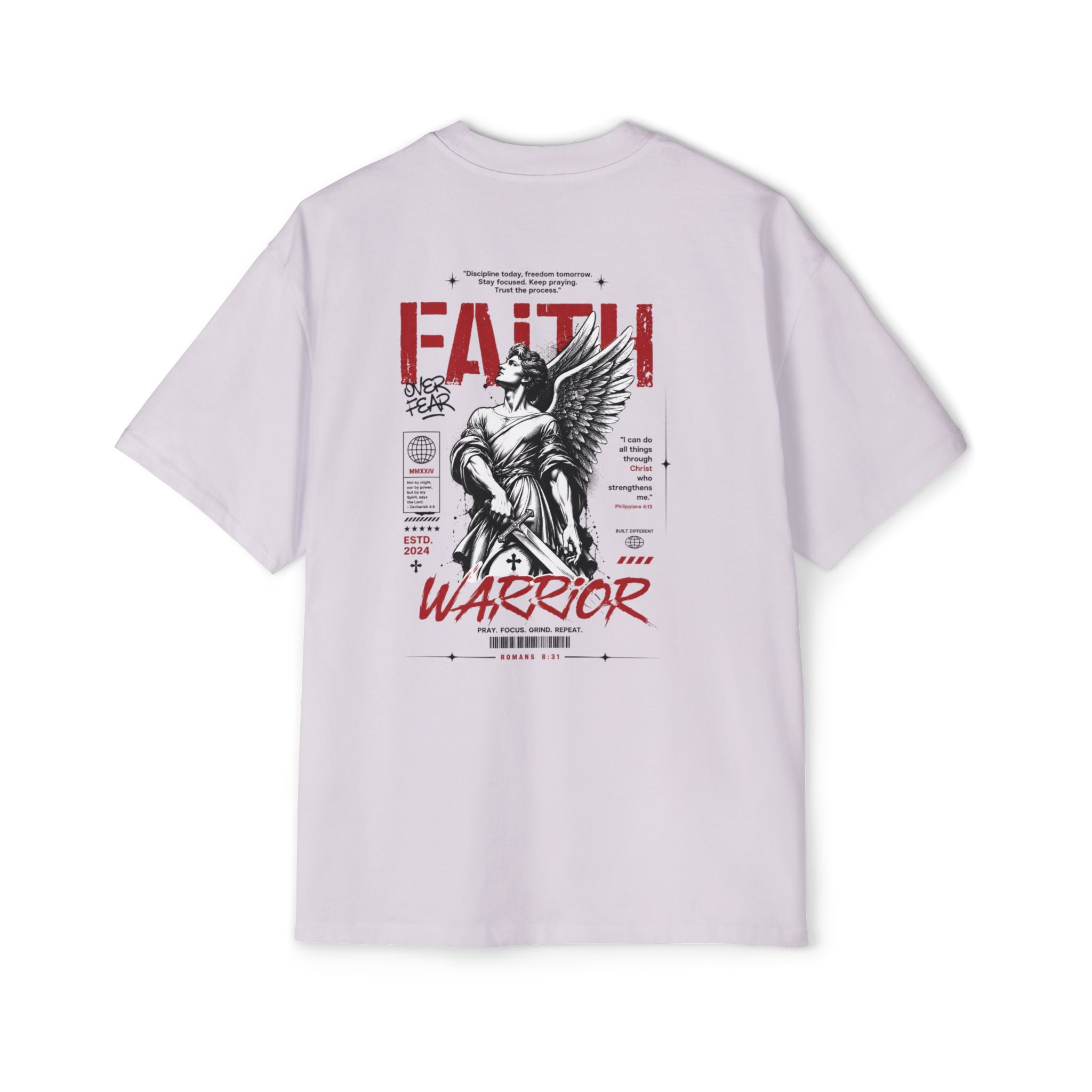 Faith Warrior T‑Shirt — “No Weapon Formed Against Me Shall Prosper” Inspirational Christian Tee