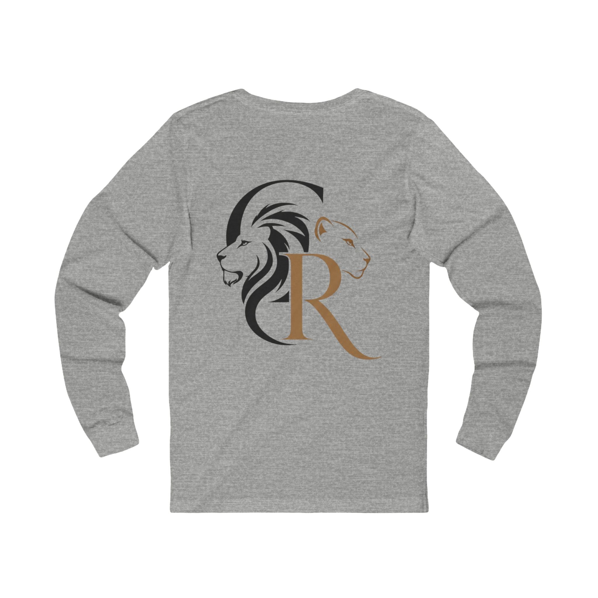 Long Sleeve Tee — Retro Cat with Glasses & Lion Crest Back