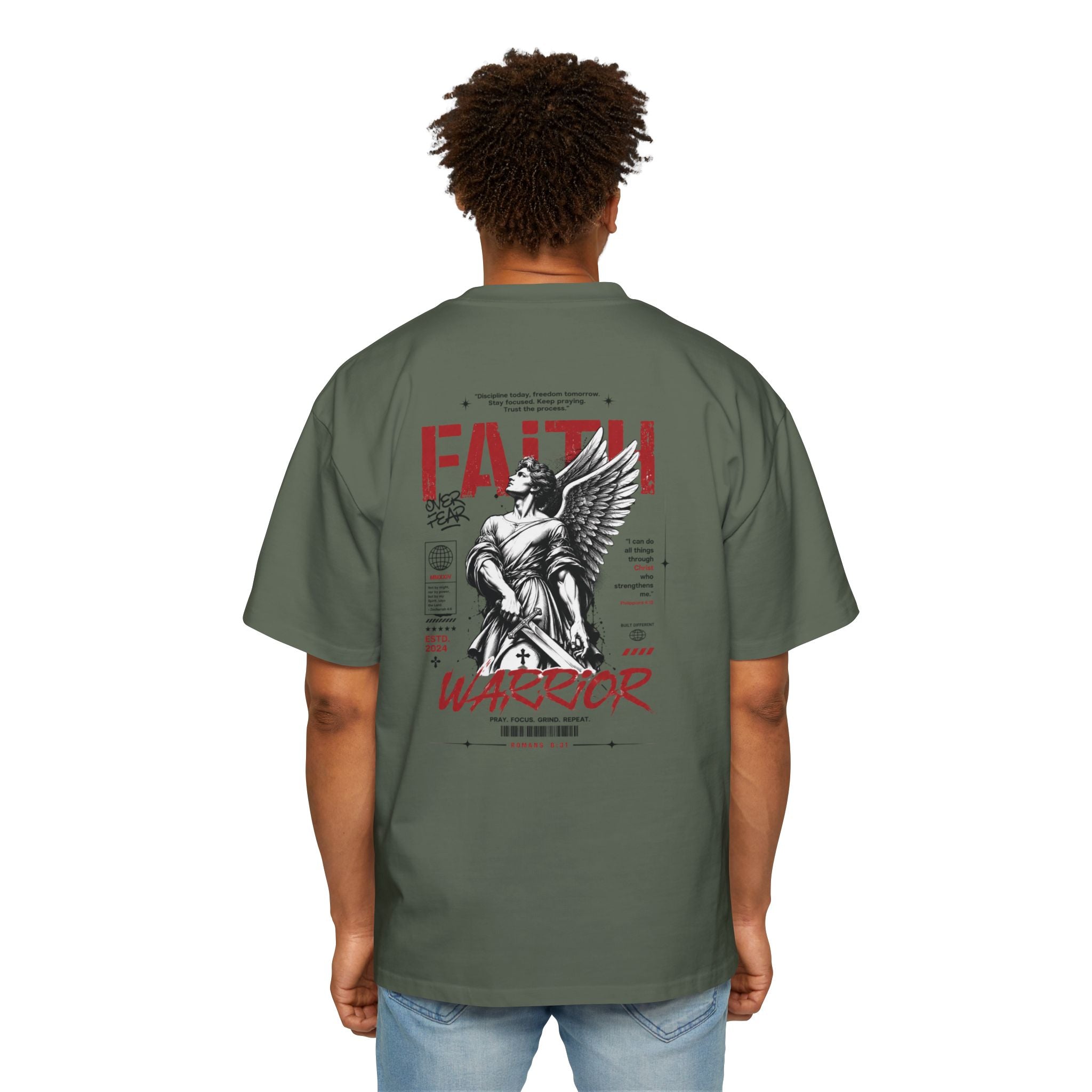 Faith Warrior T‑Shirt — “No Weapon Formed Against Me Shall Prosper” Inspirational Christian Tee