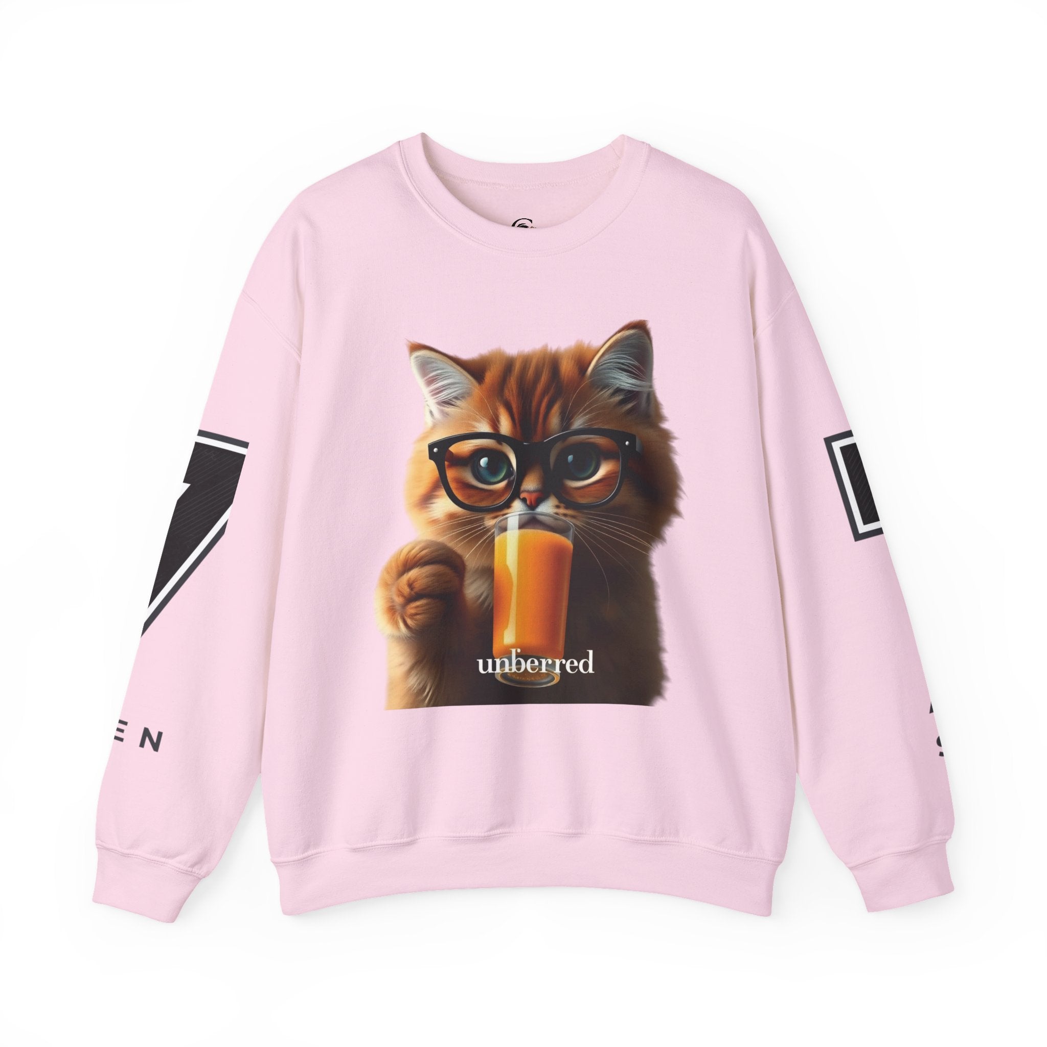 Cat With Juice Graphic Sweatshirt — 'Unbothered' Cozy Crewneck