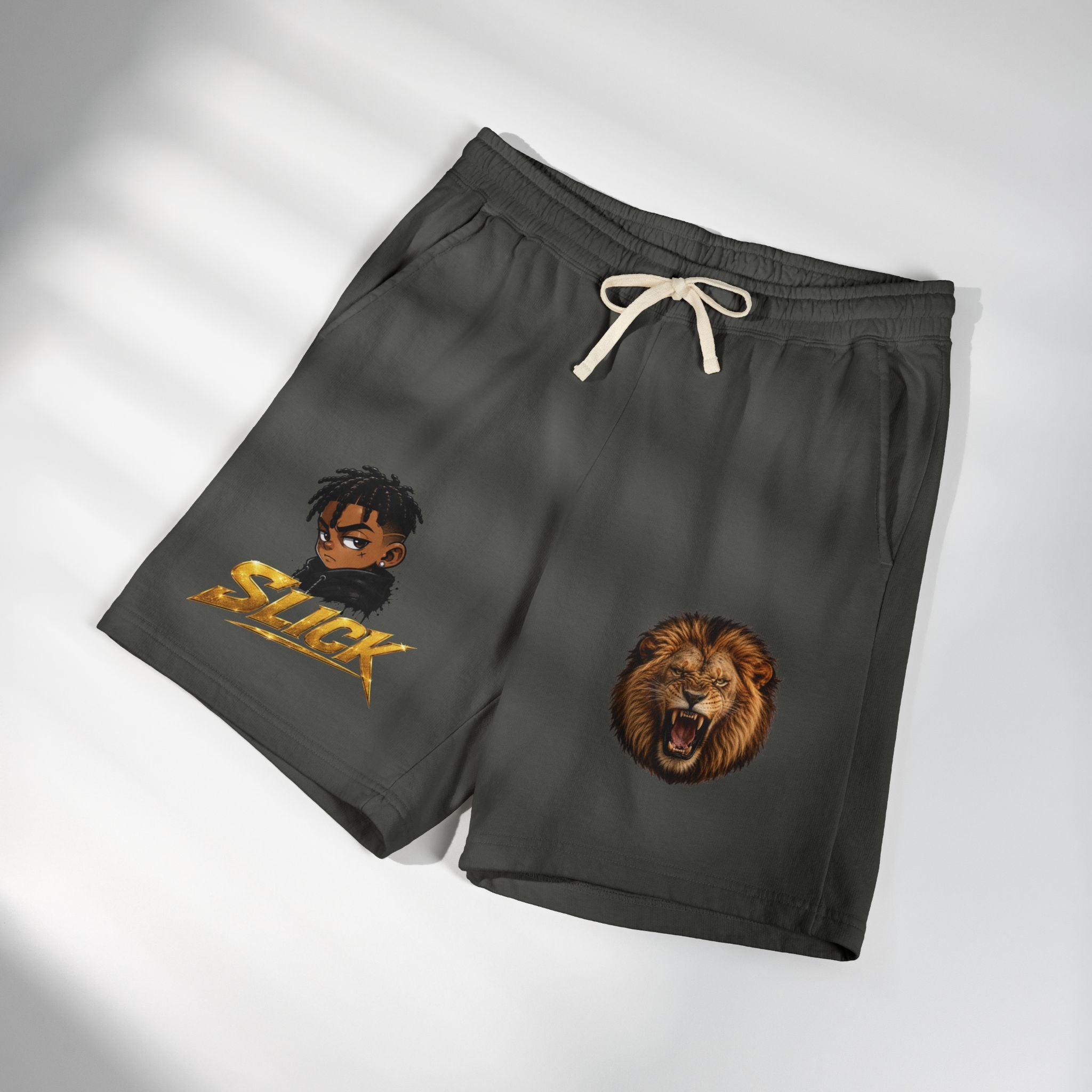 Lion & Slick Graphic Fleece Sweat Shorts
