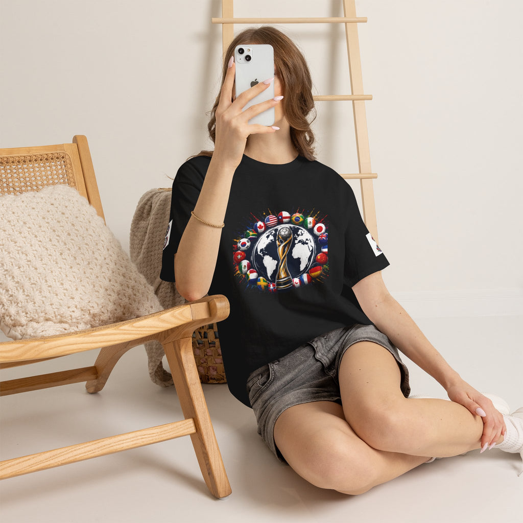 World Cup Trophy Tee — International Soccer Flags Graphic T-Shirt
