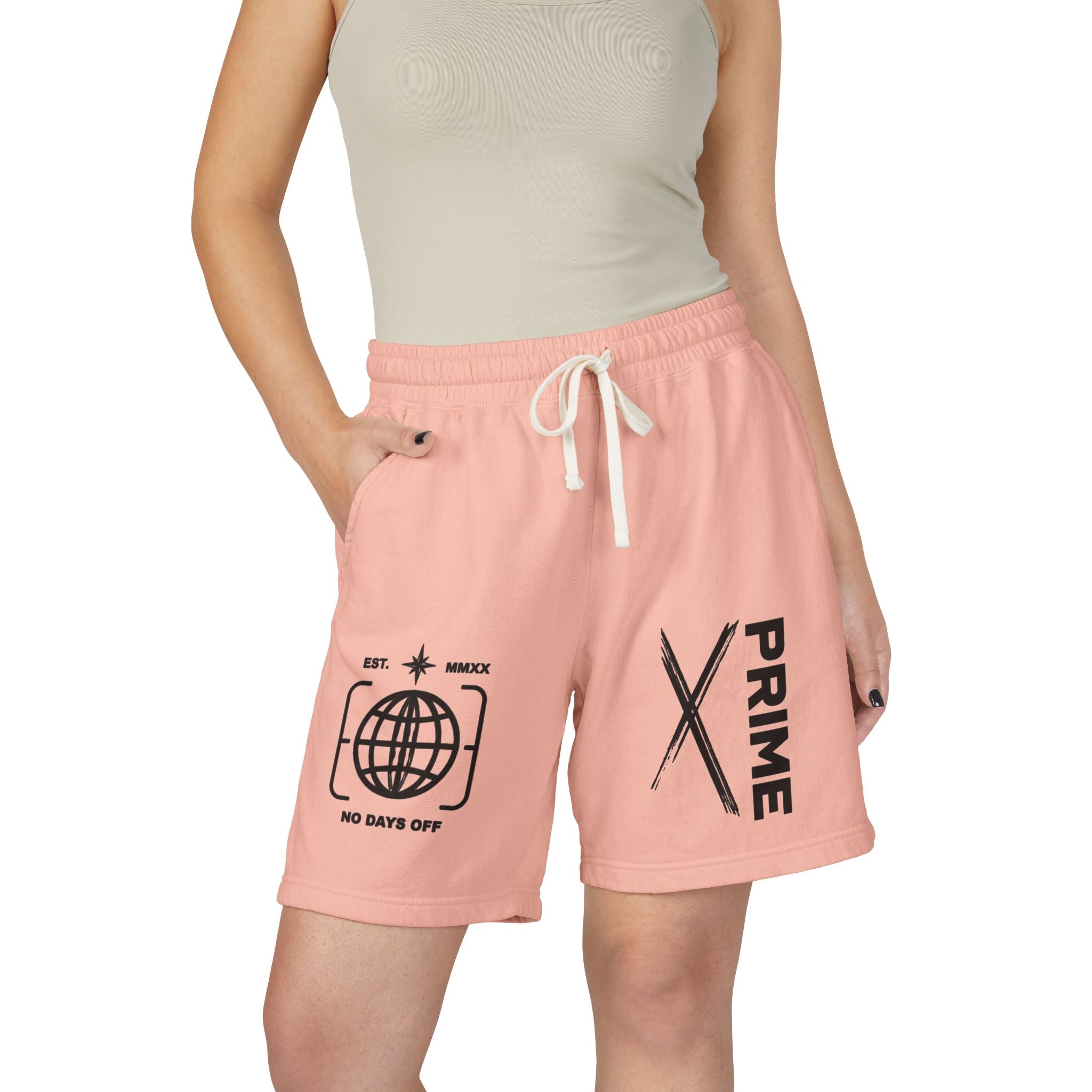 Sweat Shorts — 'Prime' Graphic Fleece Lounge Shorts