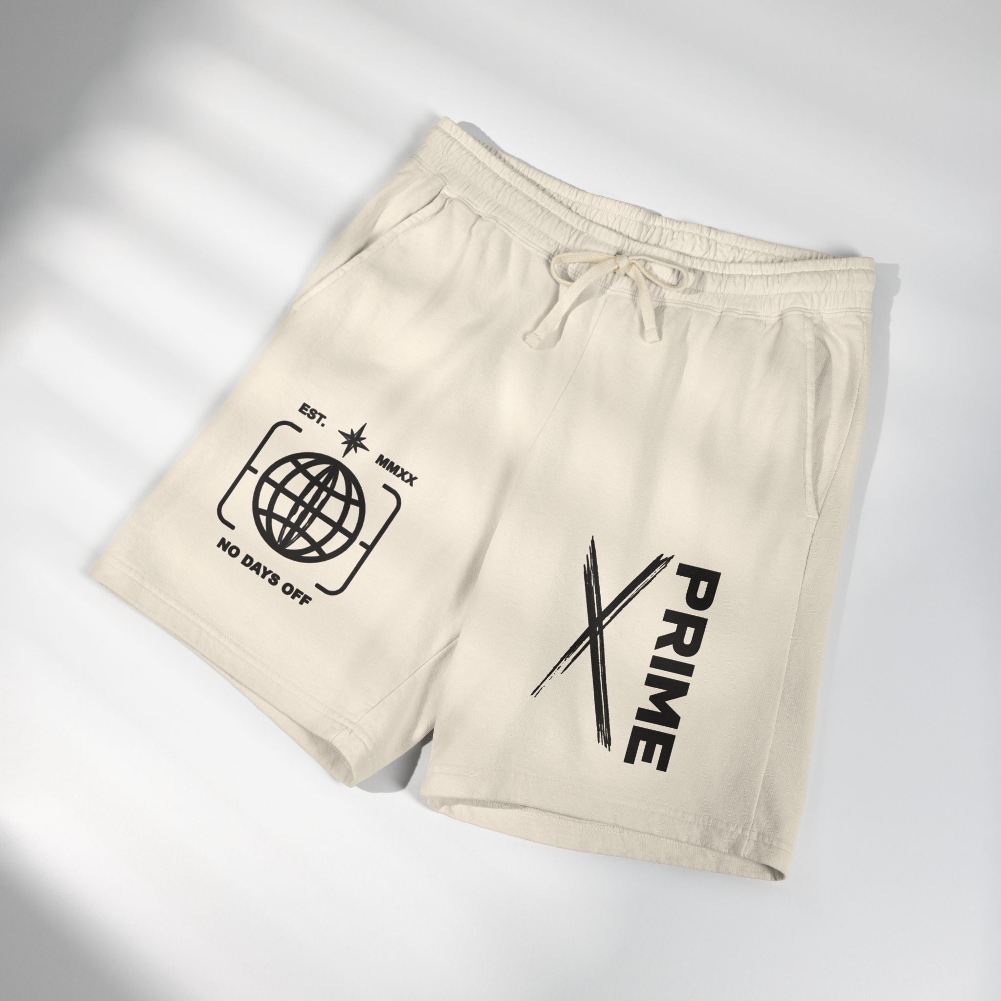 Sweat Shorts — 'Prime' Graphic Fleece Lounge Shorts