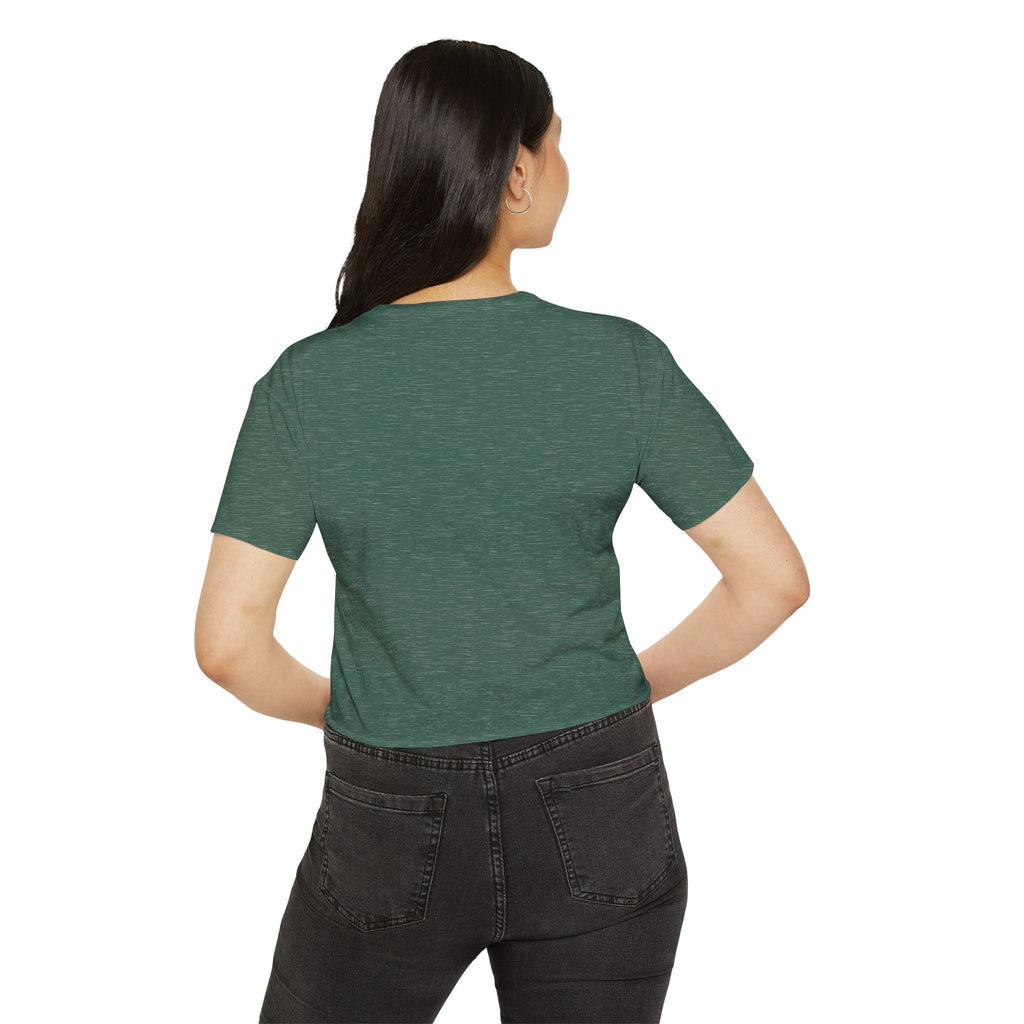 Crop Top — "I Reflect Your Vibe" Feminine Festival Graphic Tee