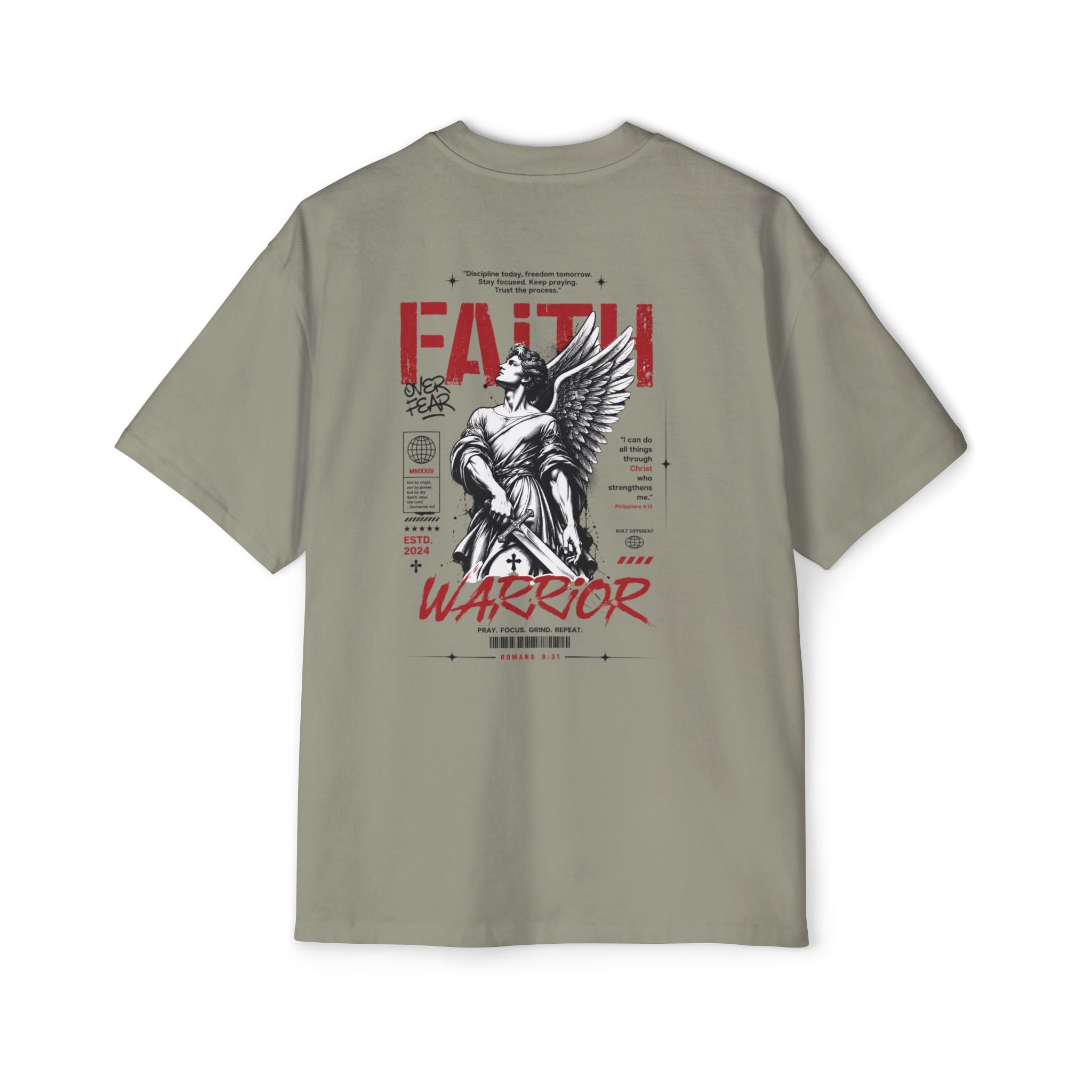 Faith Warrior T‑Shirt — “No Weapon Formed Against Me Shall Prosper” Inspirational Christian Tee