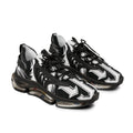 Men's Mesh Sneakers — Black Ikat Graphic Athletic Shoes