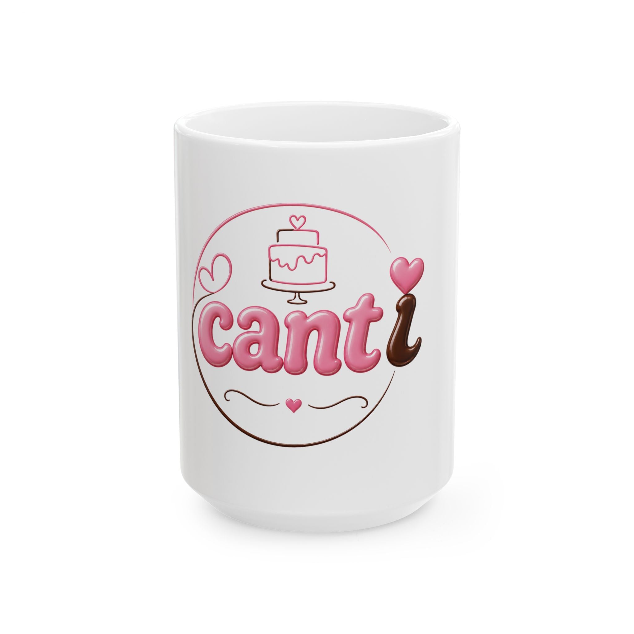 Canti Bakery Ceramic Mug — Cute Pink Cake Design (11oz & 15oz)