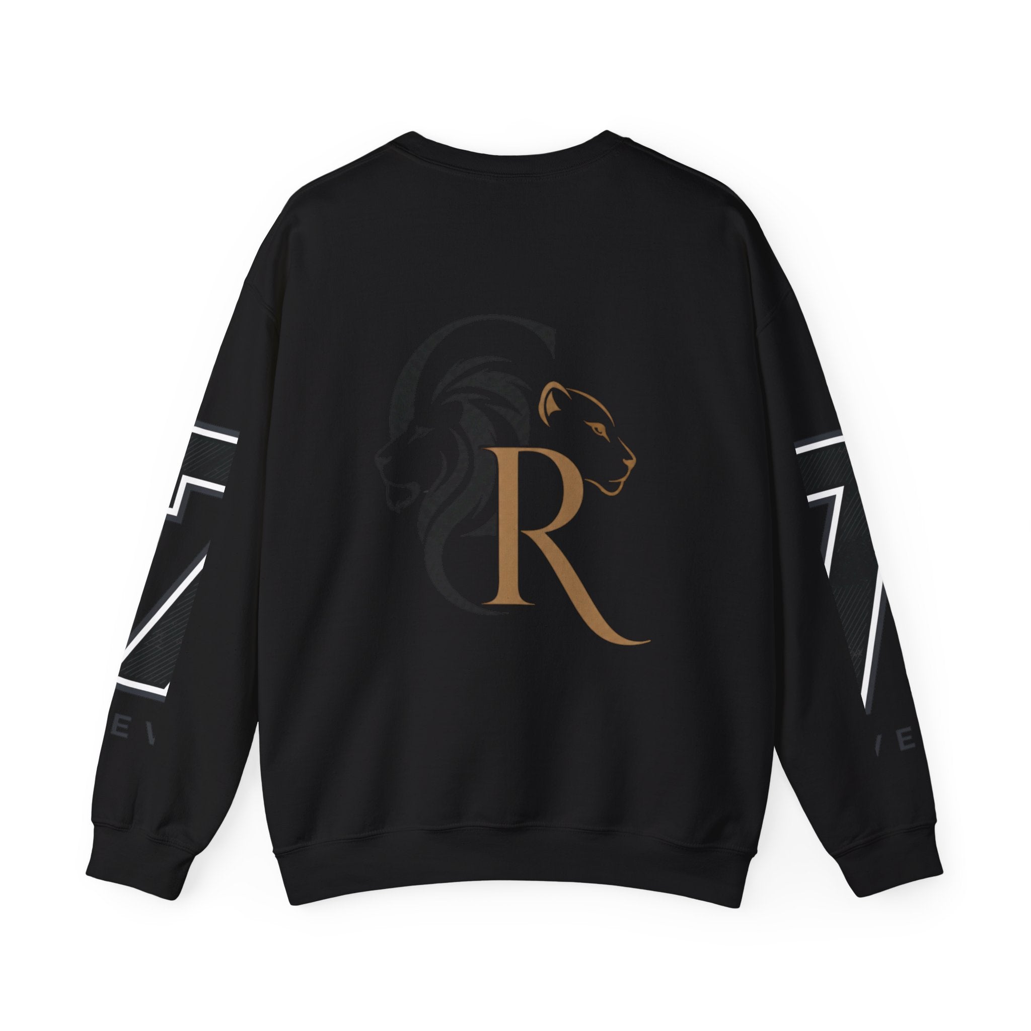 Cat Graphic Sweatshirt — Cute Orange Kitty with 'LA! LA!' Speech Bubble & Lion Crest Back