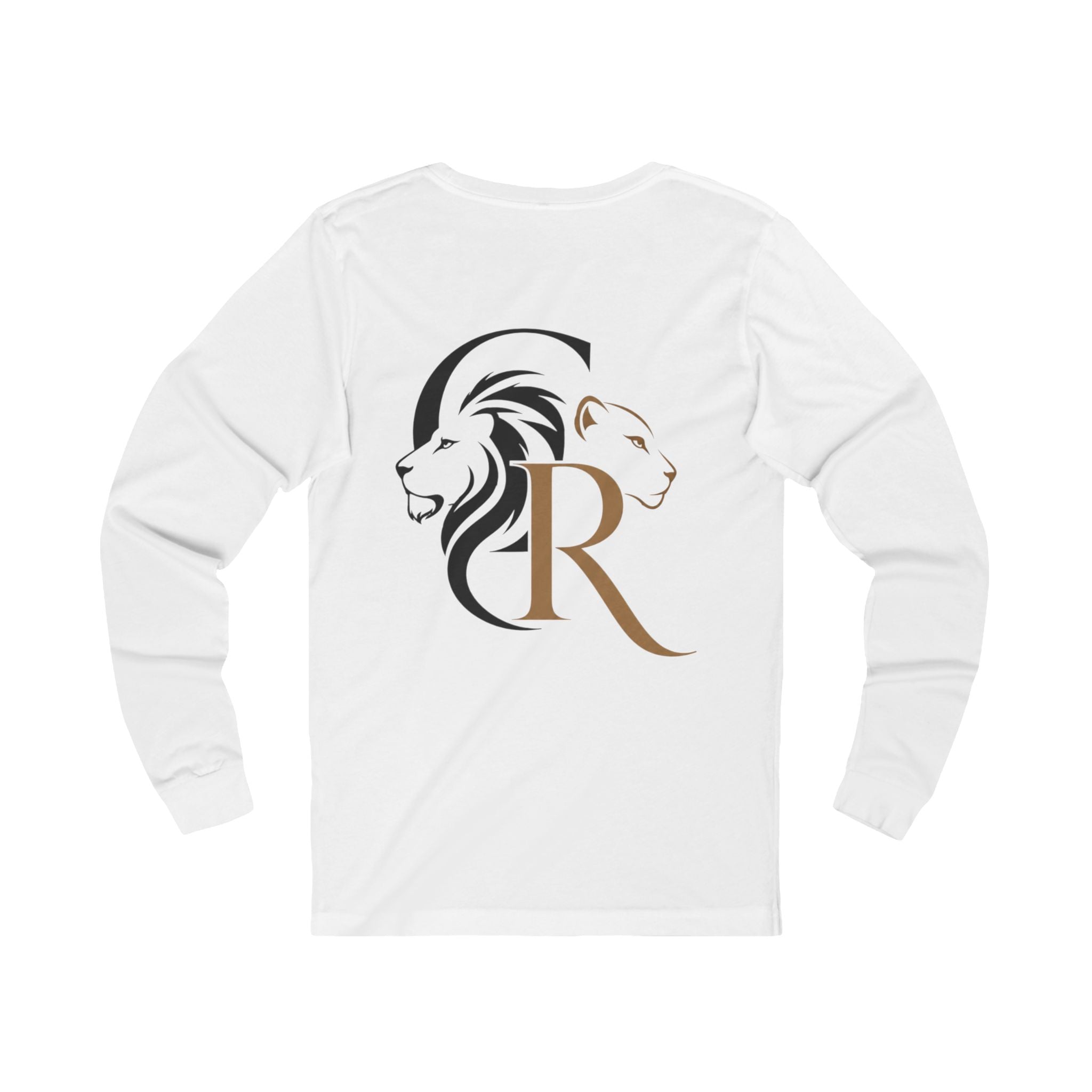 Long Sleeve Tee — Retro Cat with Glasses & Lion Crest Back