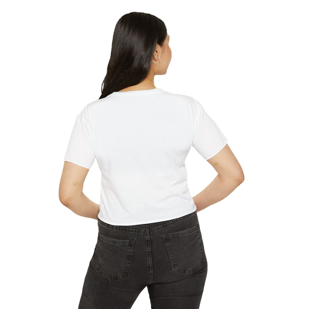 Crop Top — "I Reflect Your Vibe" Feminine Festival Graphic Tee