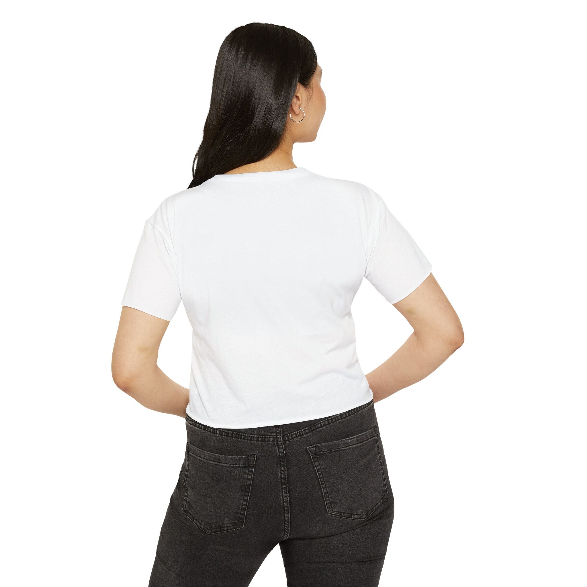 Crop Top — "I Reflect Your Vibe" Feminine Festival Graphic Tee