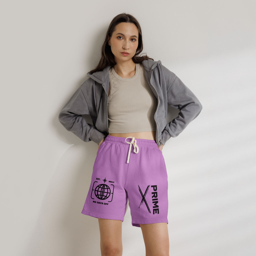 Sweat Shorts — 'Prime' Graphic Fleece Lounge Shorts