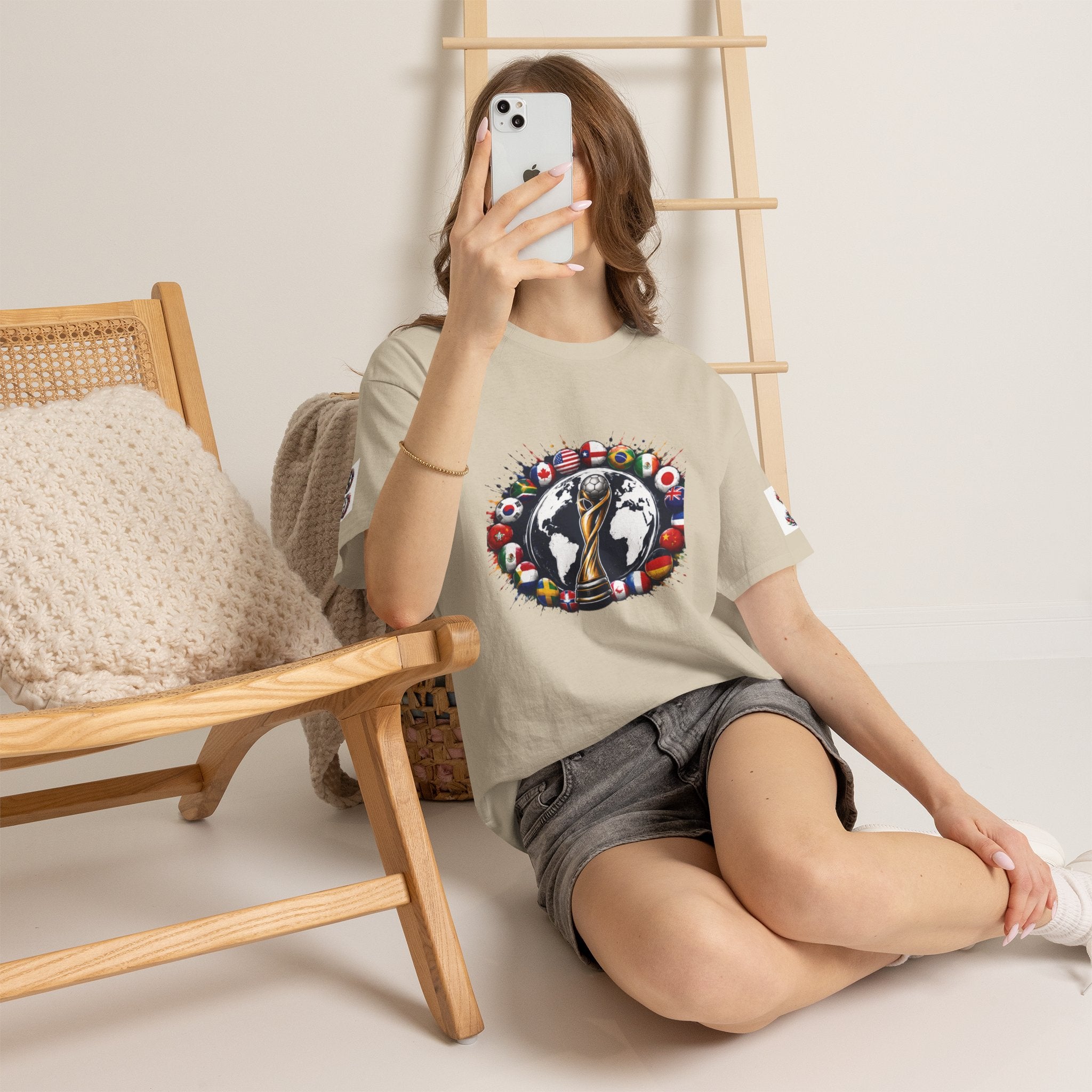 World Cup Trophy Tee — International Soccer Flags Graphic T-Shirt