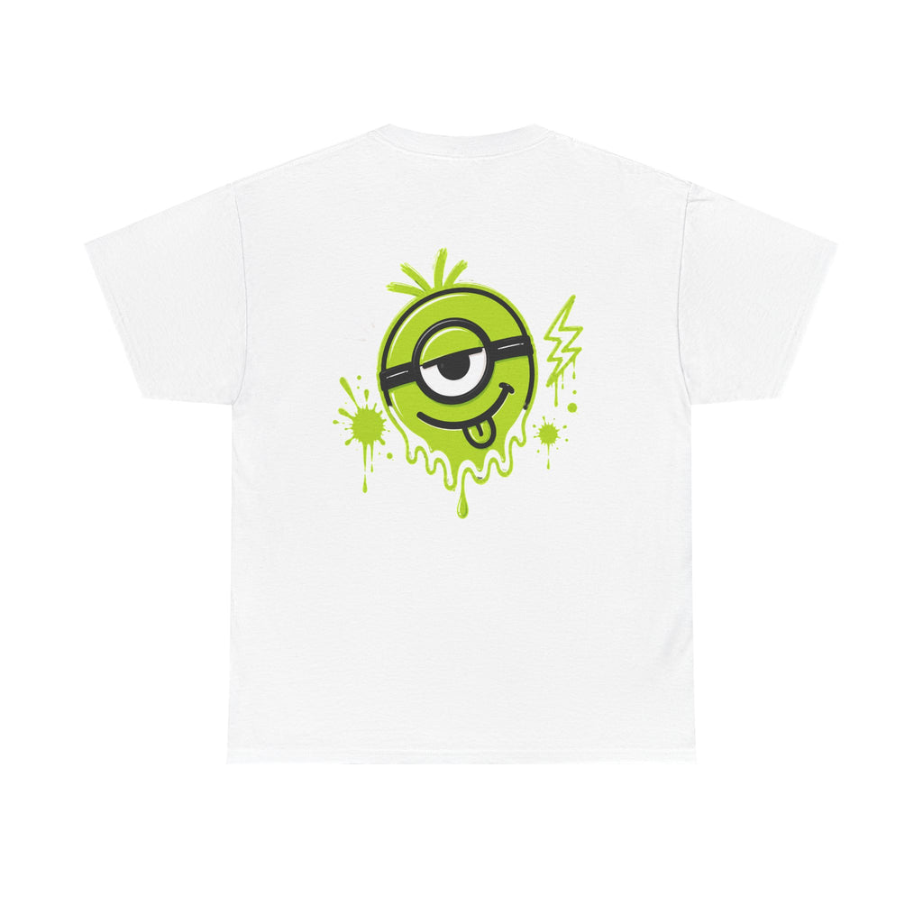 Juicy Graffiti Tee — Neon Green Street Art Graphic T-Shirt