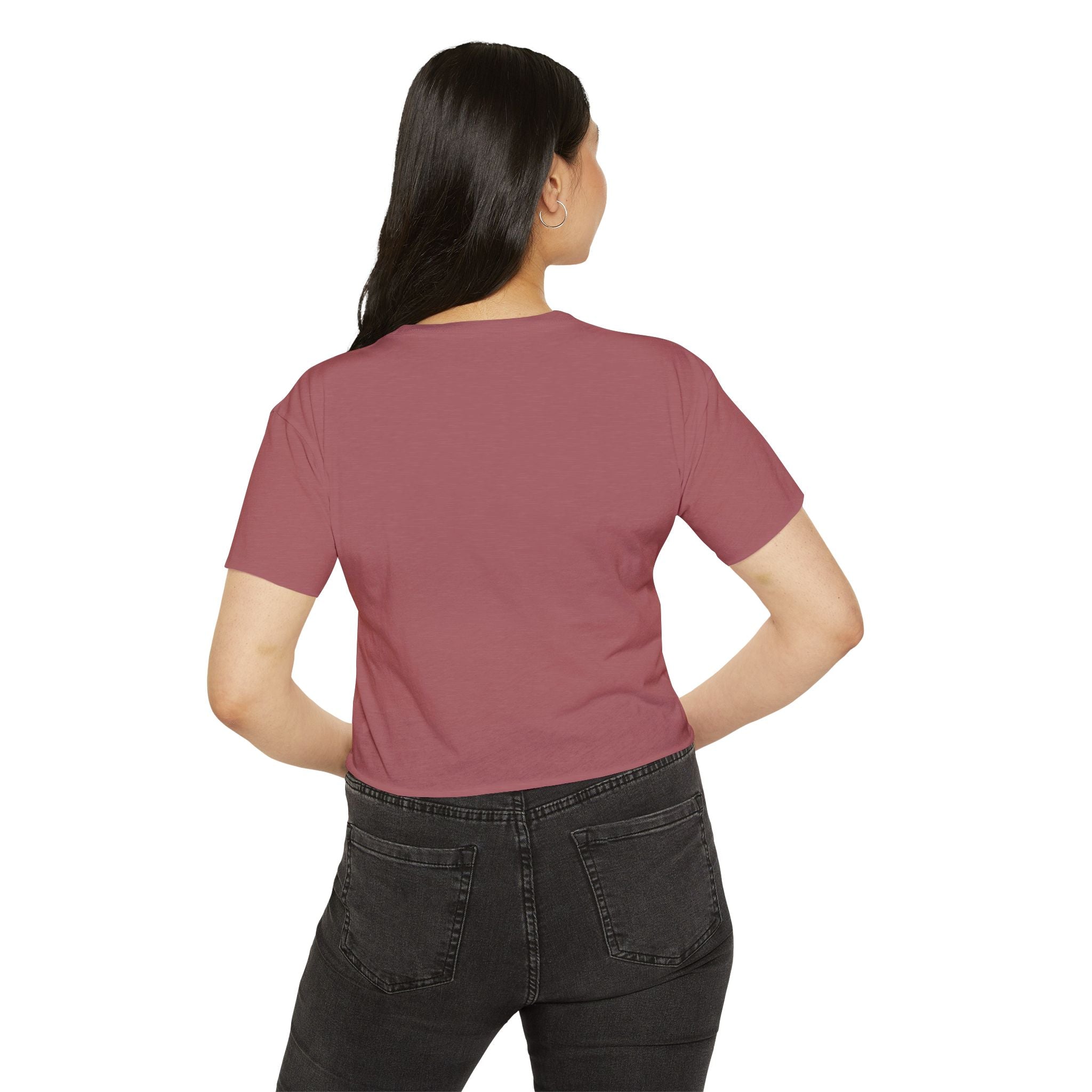 Crop Top — "I Reflect Your Vibe" Feminine Festival Graphic Tee
