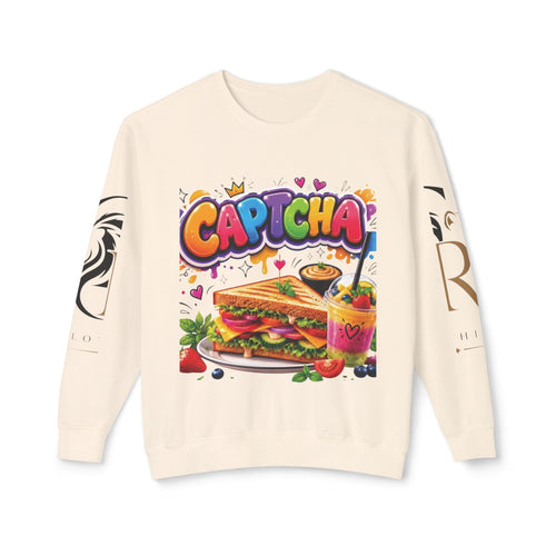 CapTCHA Sandwich Crewneck Sweatshirt — Colorful Food Graphic Pullover