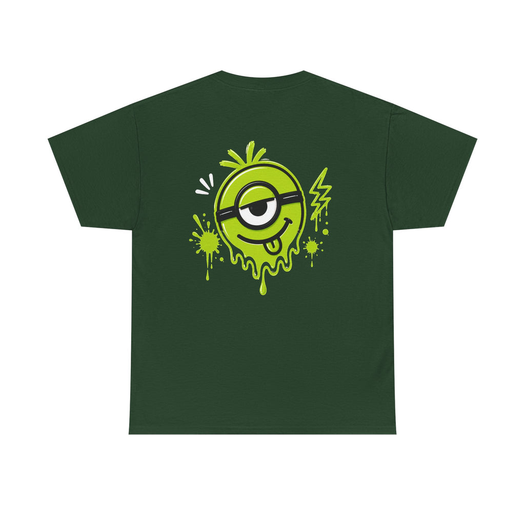 Juicy Graffiti Tee — Neon Green Street Art Graphic T-Shirt