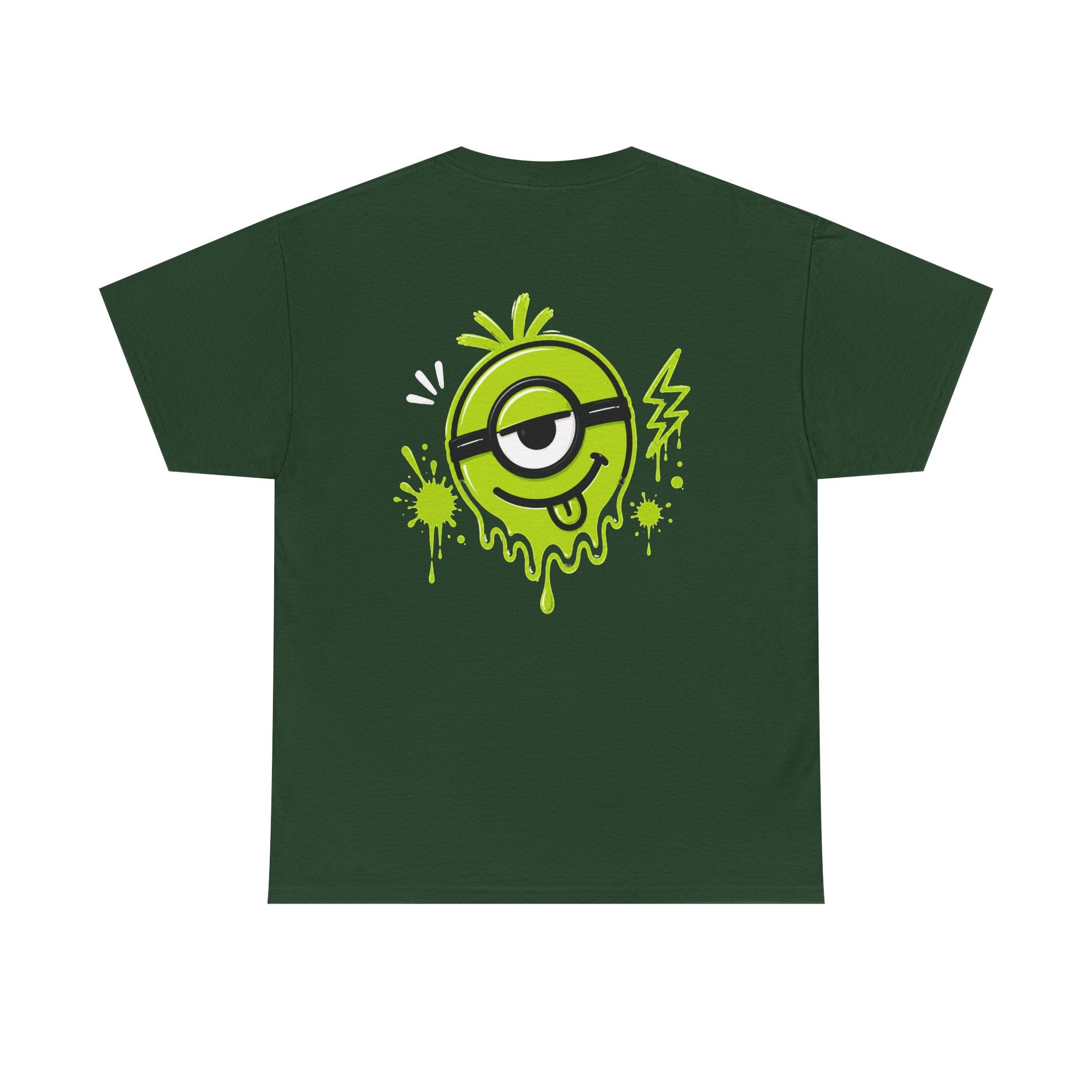 Juicy Graffiti Tee — Neon Green Street Art Graphic T-Shirt