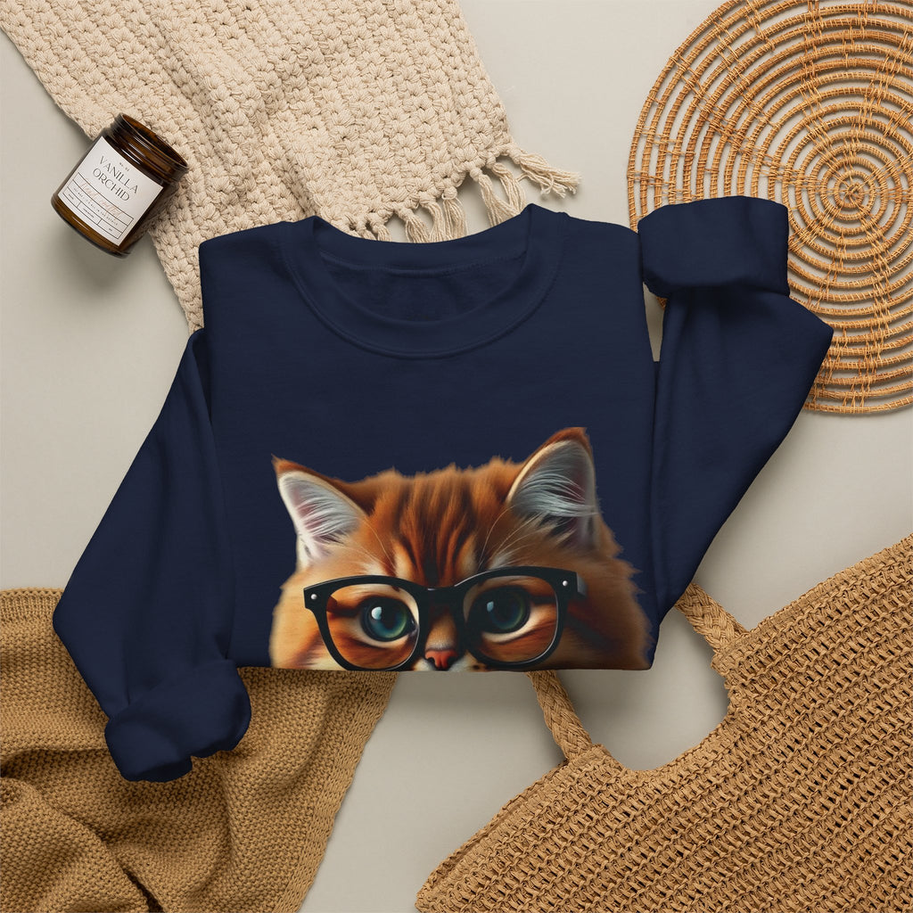 Cat With Juice Graphic Sweatshirt — 'Unbothered' Cozy Crewneck