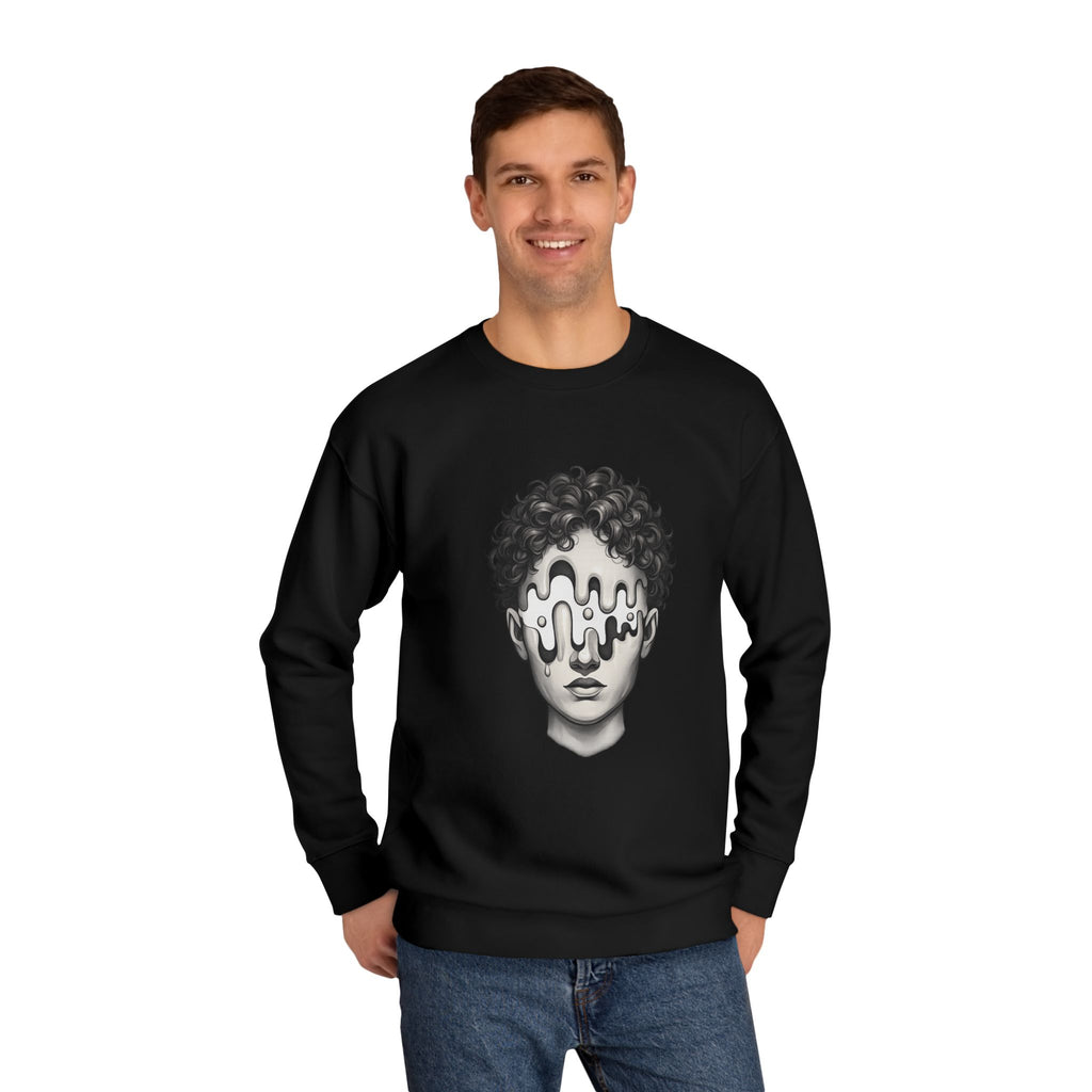 Strategist Crewneck Sweatshirt — Retro Classical Bust Graphic with 'The Strategist' Text