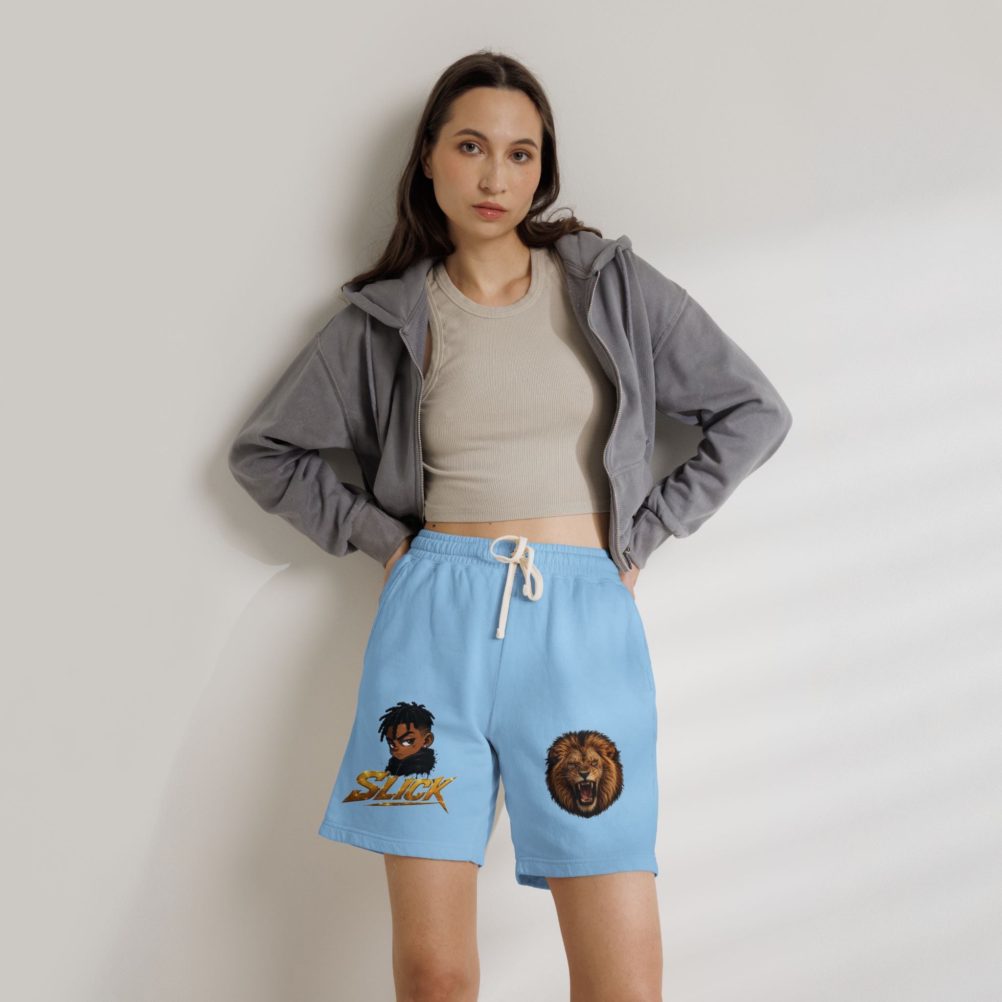 Lion & Slick Graphic Fleece Sweat Shorts