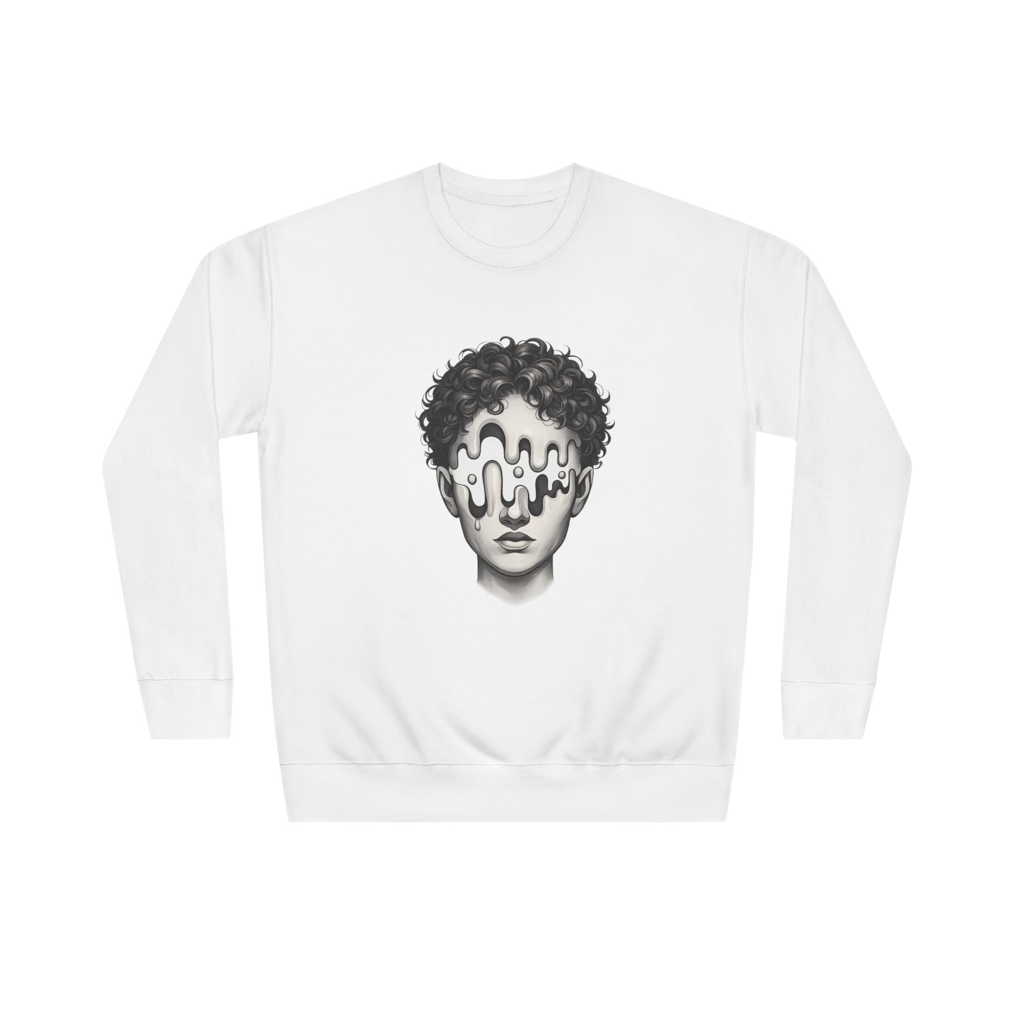 Strategist Crewneck Sweatshirt — Retro Classical Bust Graphic with 'The Strategist' Text