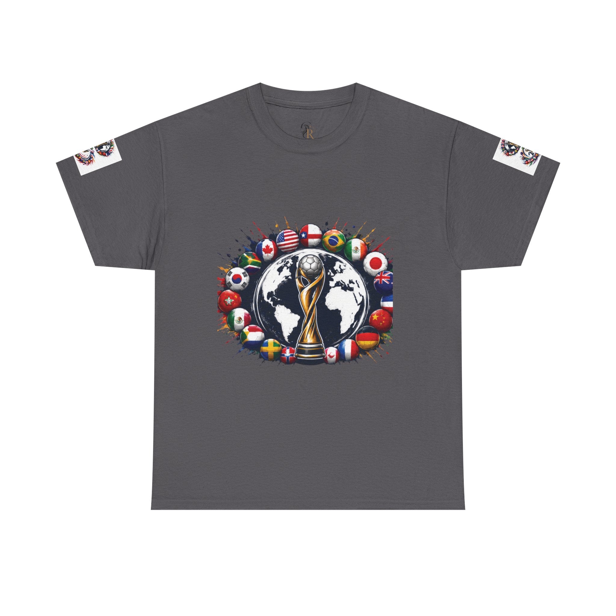 World Cup Trophy Tee — International Soccer Flags Graphic T-Shirt