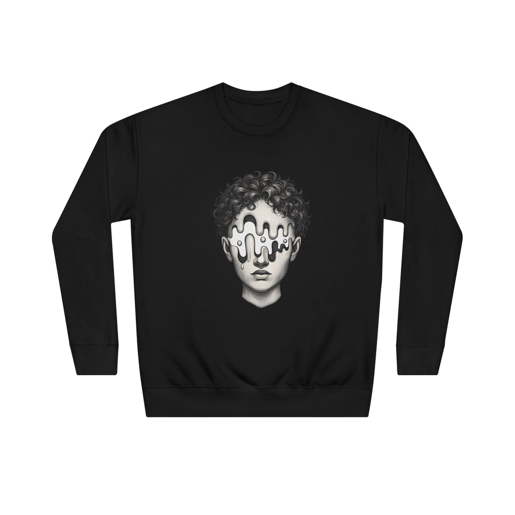 Strategist Crewneck Sweatshirt — Retro Classical Bust Graphic with 'The Strategist' Text