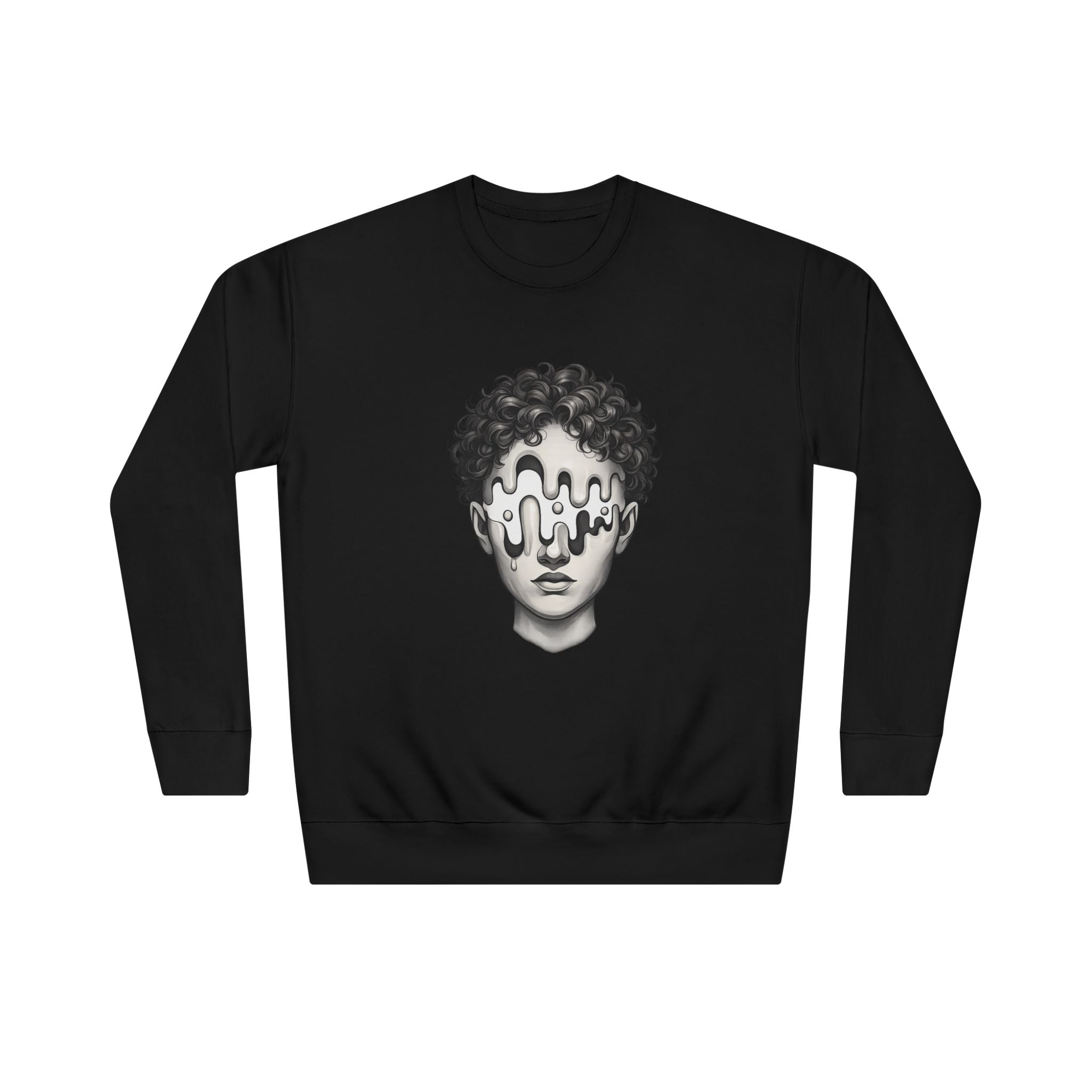Strategist Crewneck Sweatshirt — Retro Classical Bust Graphic with 'The Strategist' Text