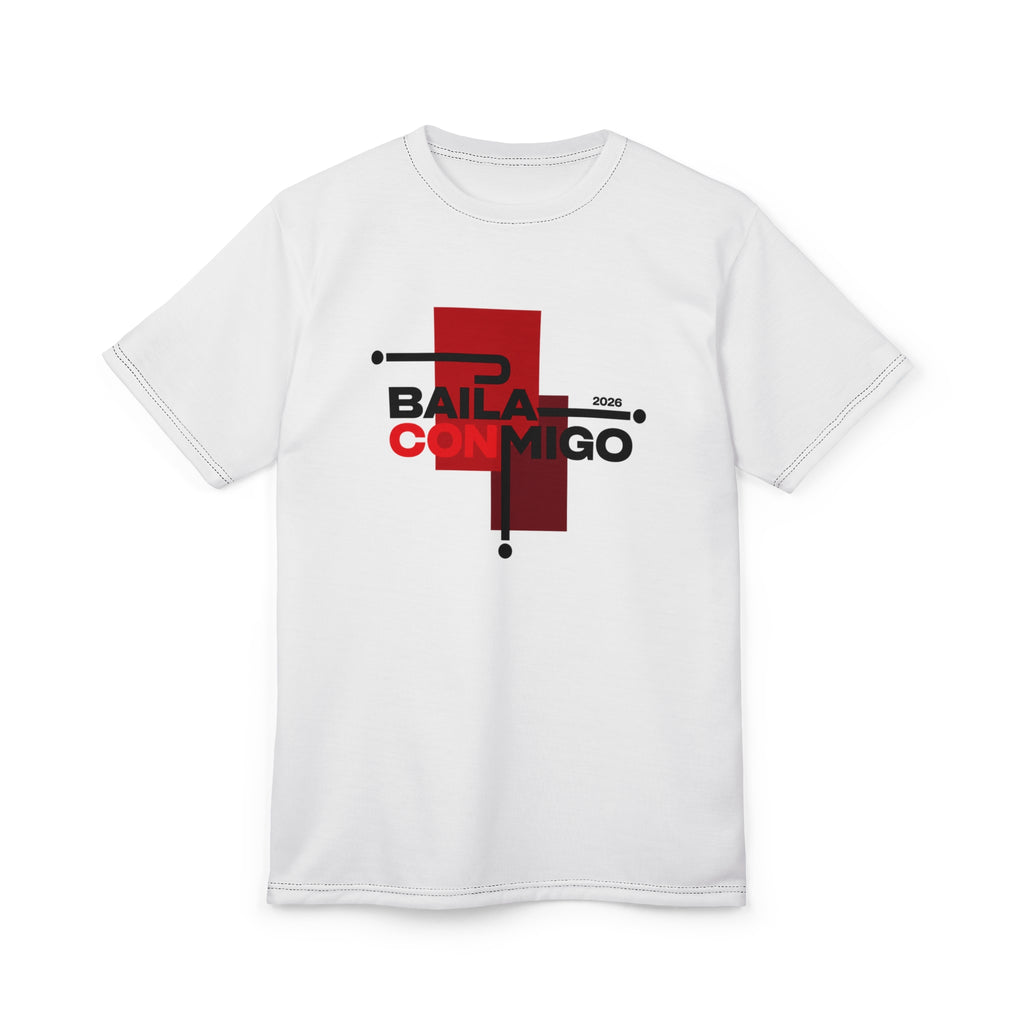 Baila Conmigo Graphic Tee — Bold Red Dance Logo T‑Shirt
