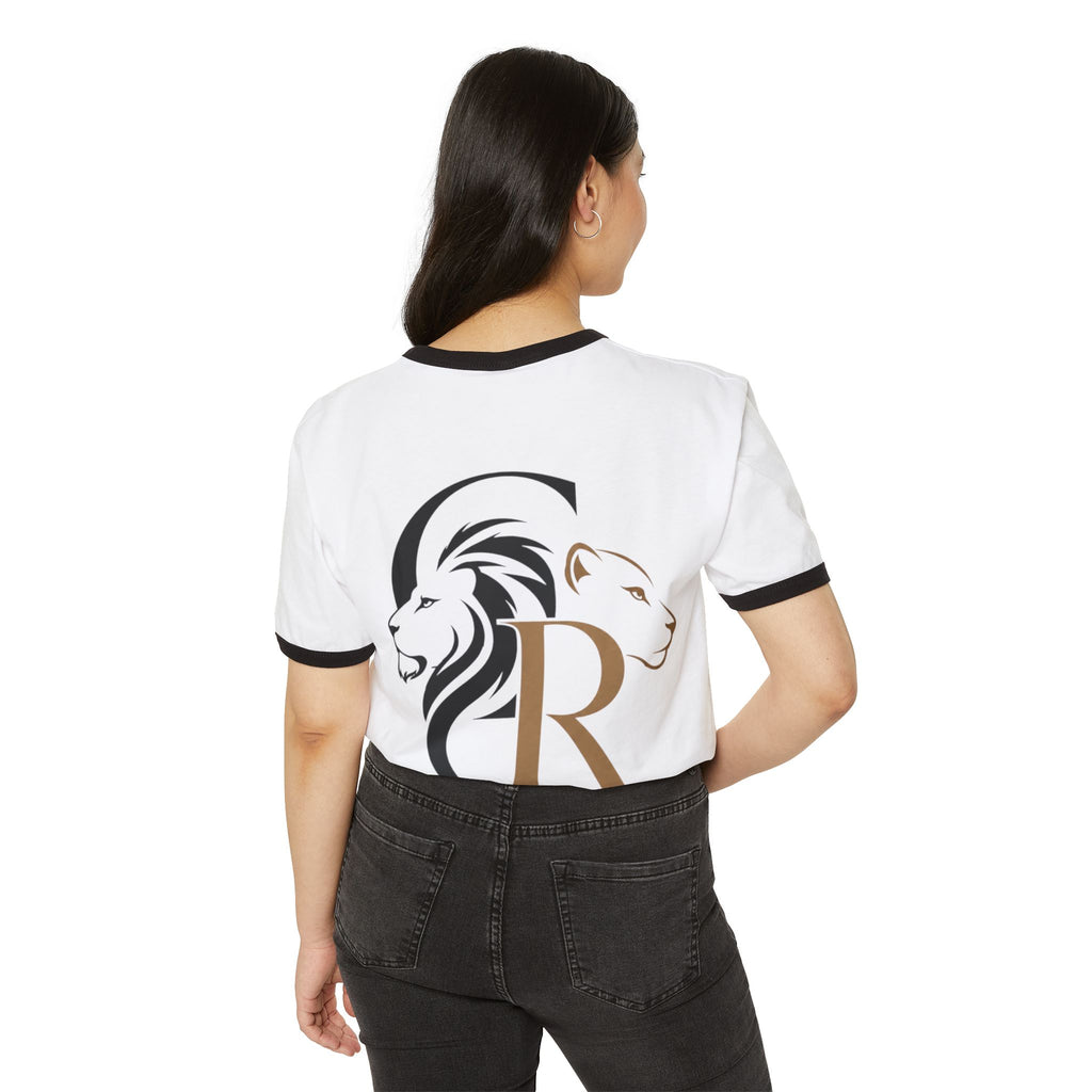 Ringer T-Shirt — 'Decoolest 23' Breakdancer Graphic with Lion Crest Back