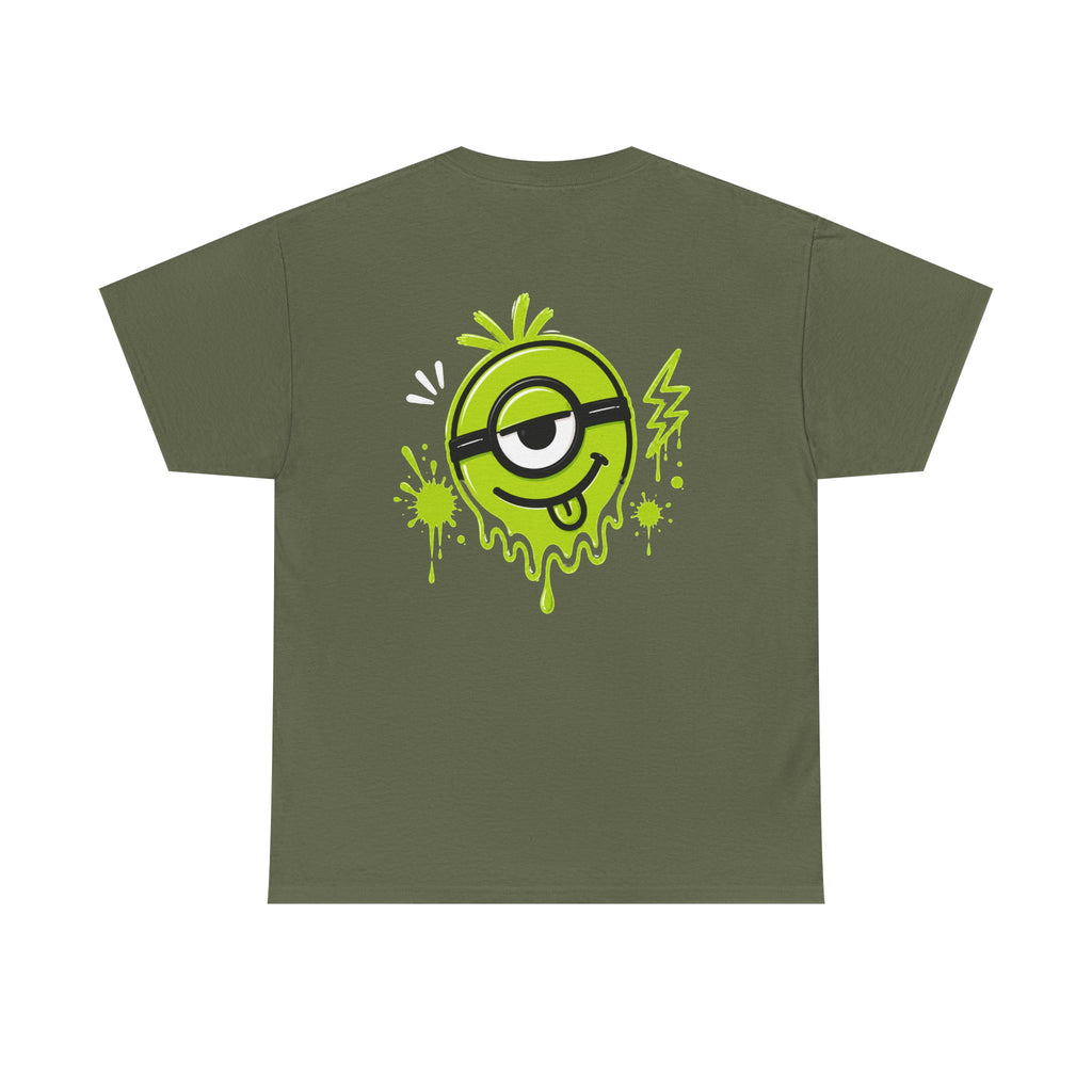 Juicy Graffiti Tee — Neon Green Street Art Graphic T-Shirt
