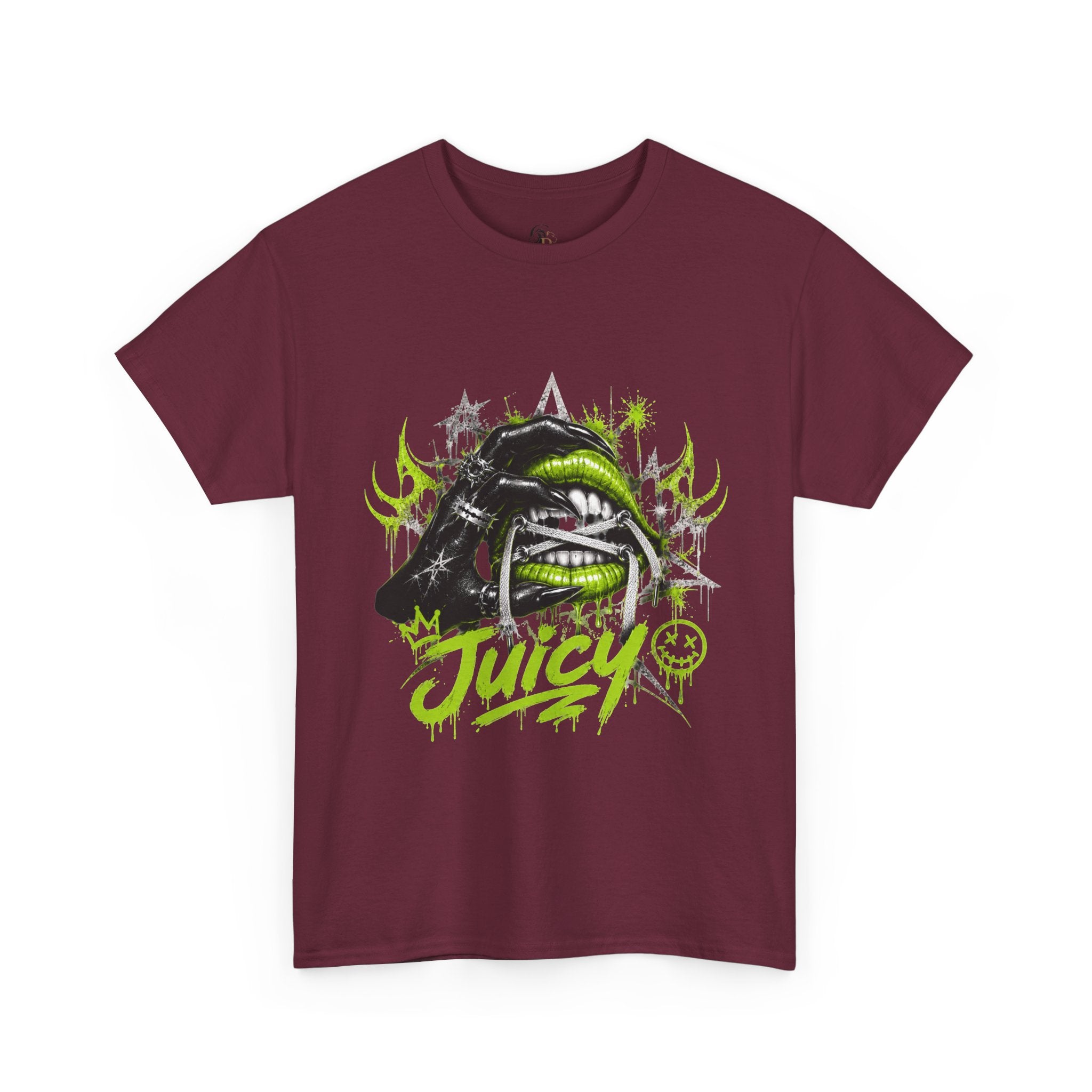 Juicy Graffiti Tee — Neon Green Street Art Graphic T-Shirt