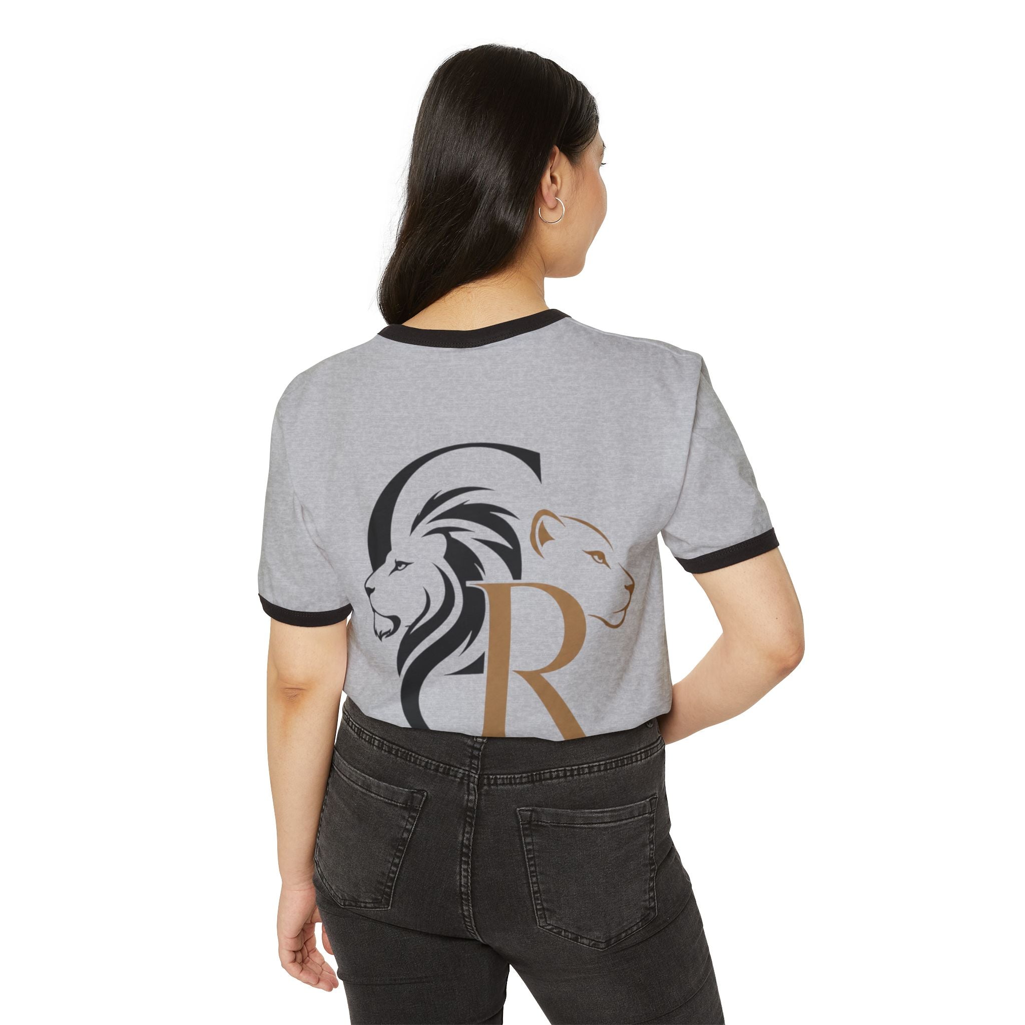 Ringer T-Shirt — 'Decoolest 23' Breakdancer Graphic with Lion Crest Back