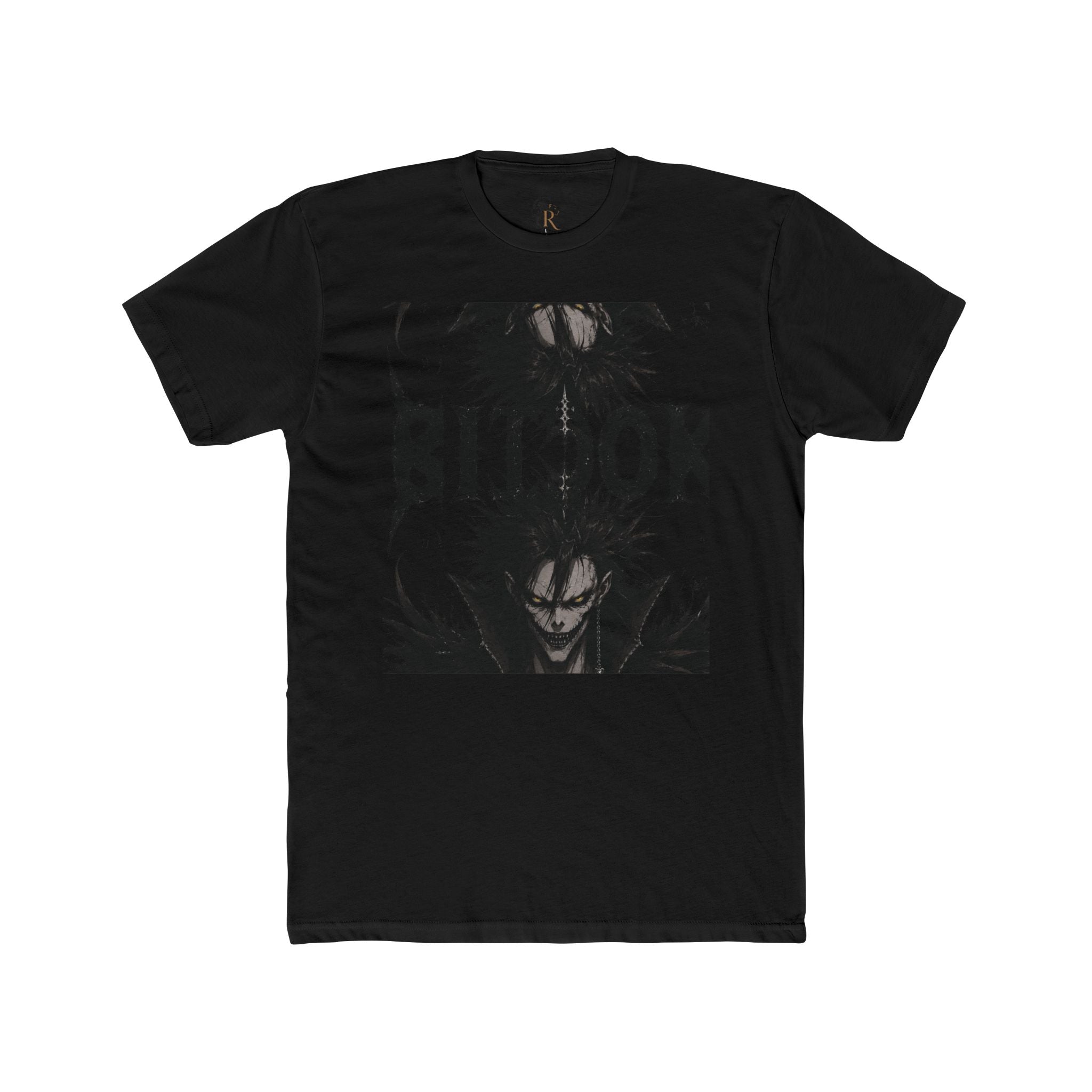 Anime Demon Portrait T‑Shirt — 'BILOOK' Black & White Graphic Tee