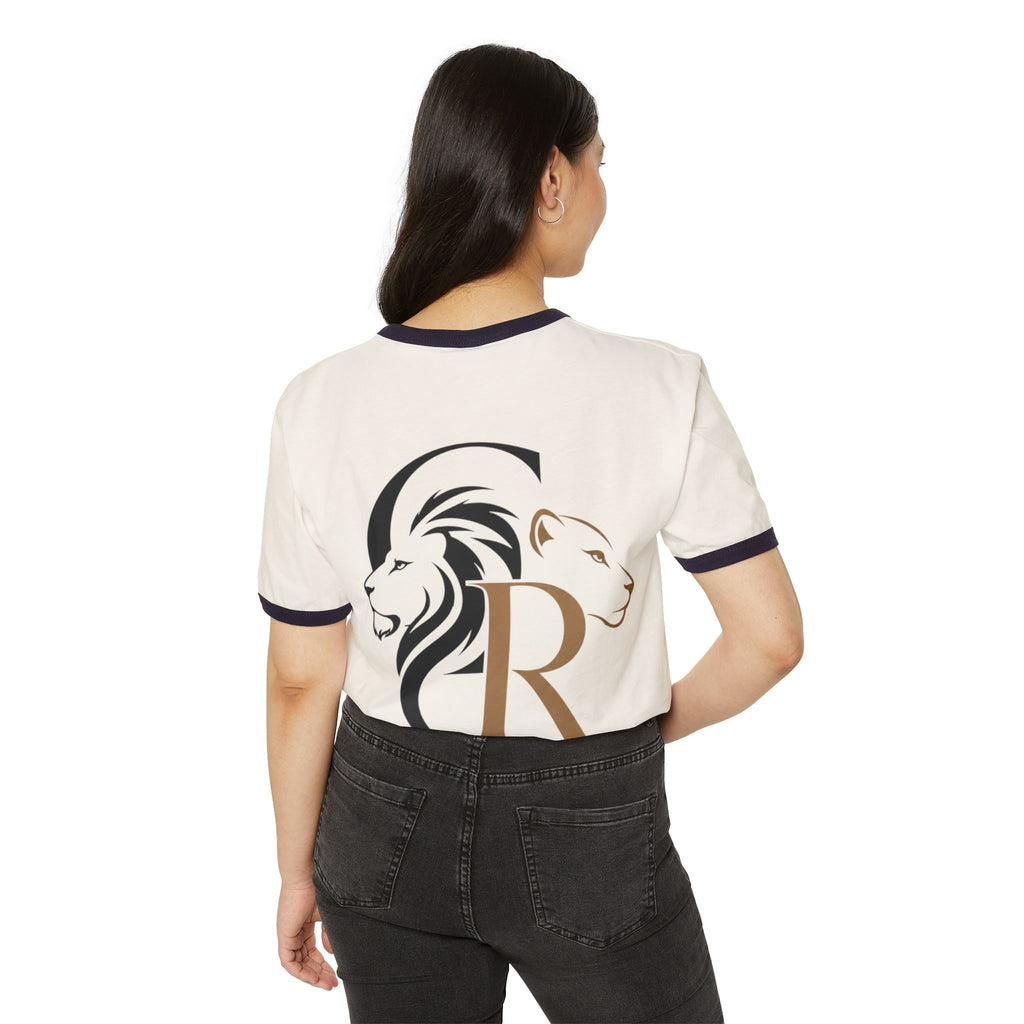 Ringer T-Shirt — 'Decoolest 23' Breakdancer Graphic with Lion Crest Back